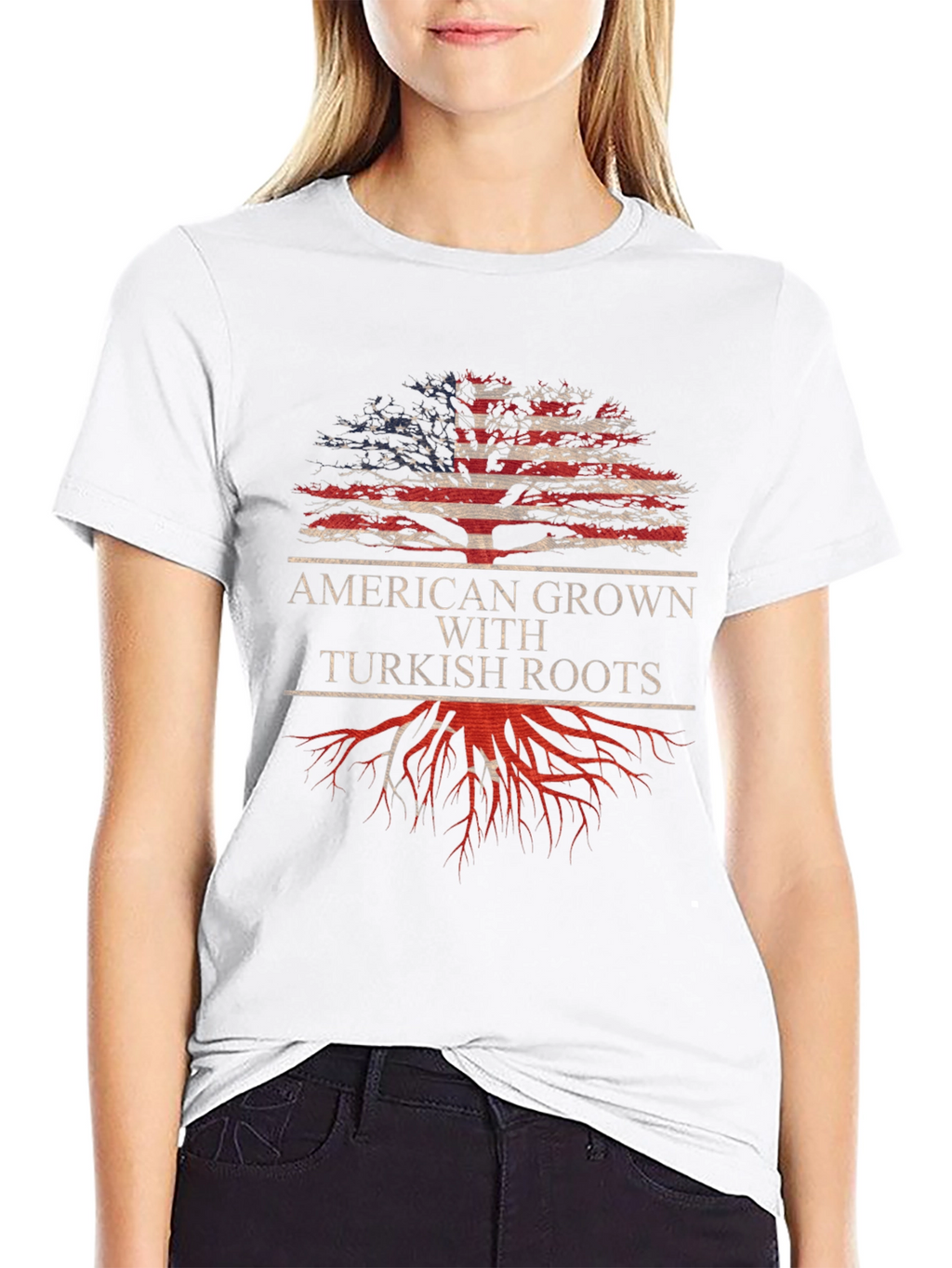 American Grown Turkish Roots Graphic T-Shirt