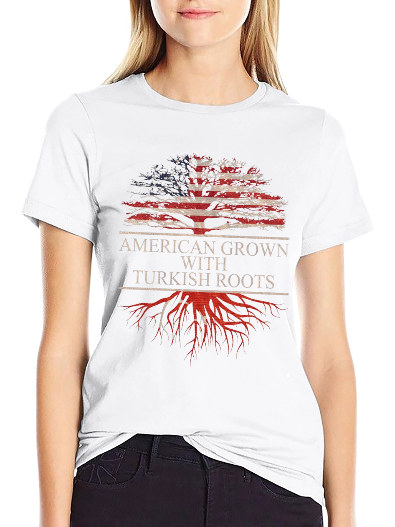 American Grown Turkish Roots Graphic T-Shirt