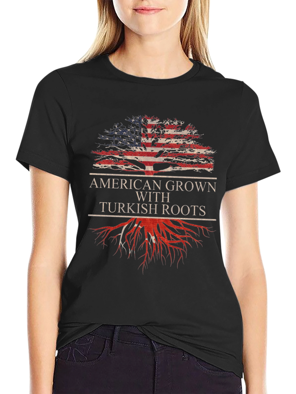 American Grown Turkish Roots Graphic T-Shirt