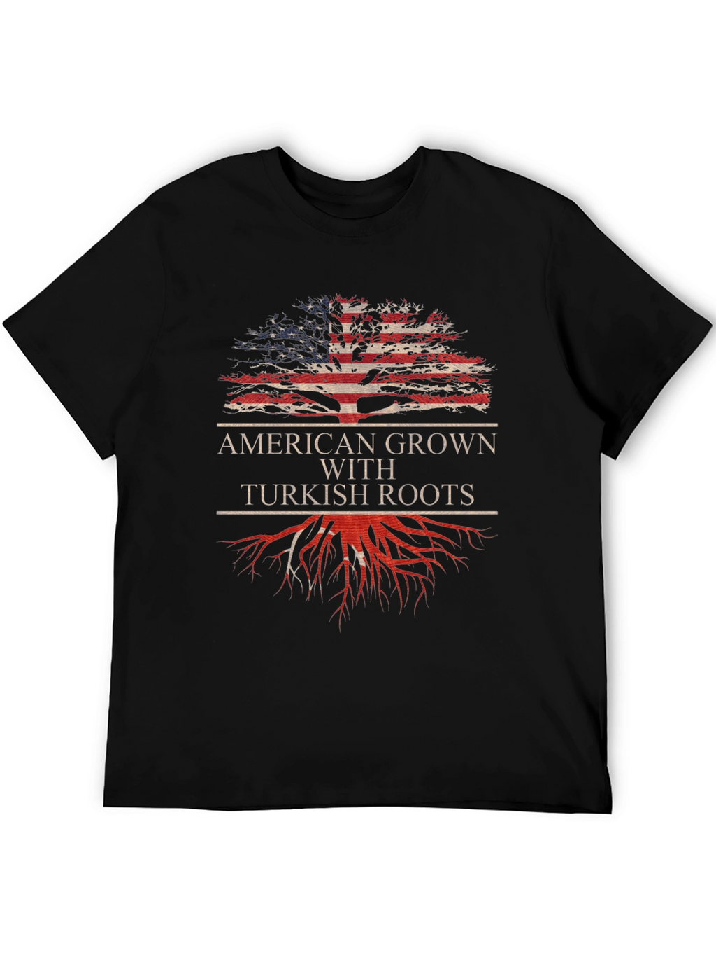 American Grown Turkish Roots Graphic T-Shirt