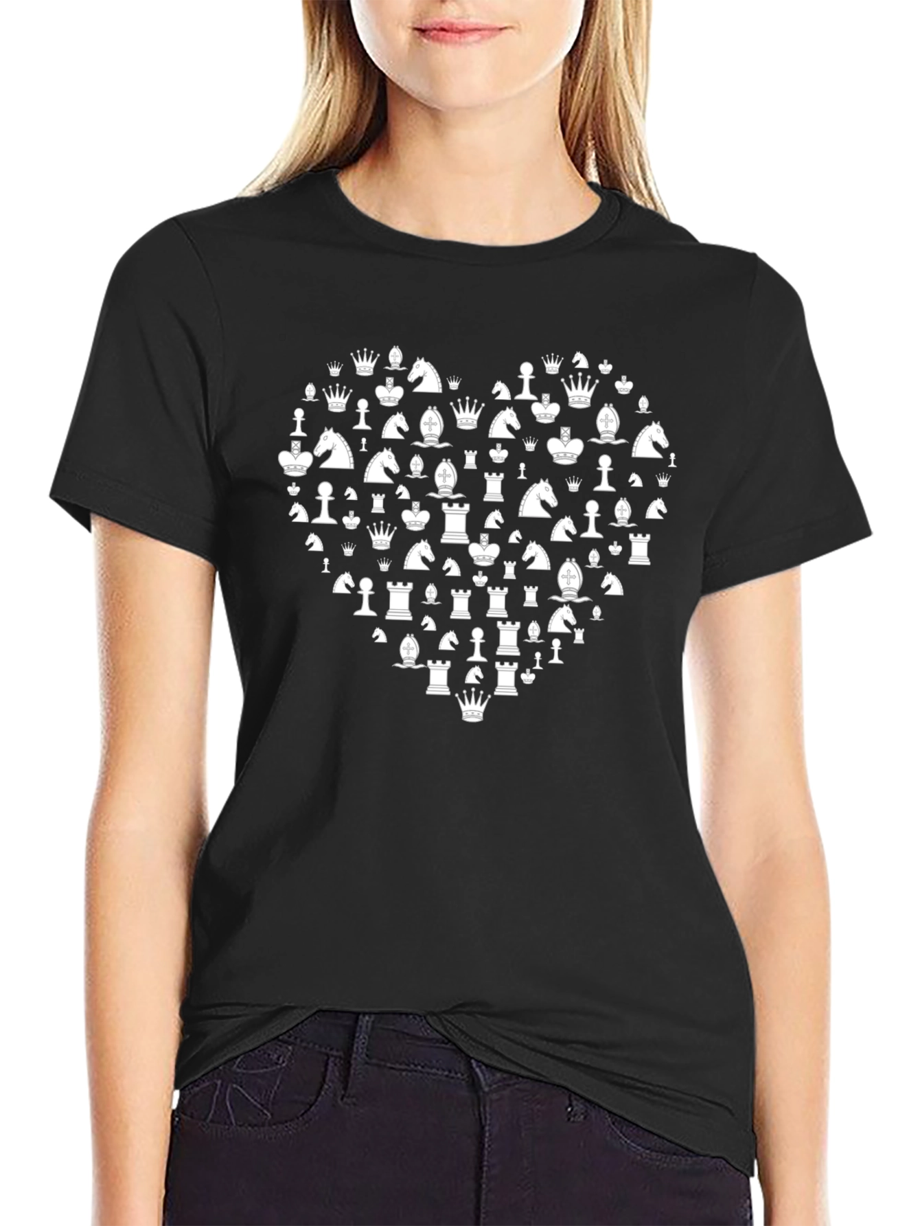Chess Heart T-Shirt - Black Graphic Tee
