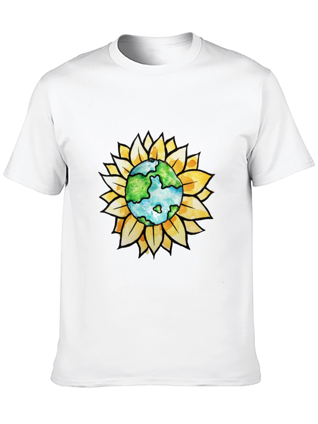 Earth Sunflower Graphic Tee - Black