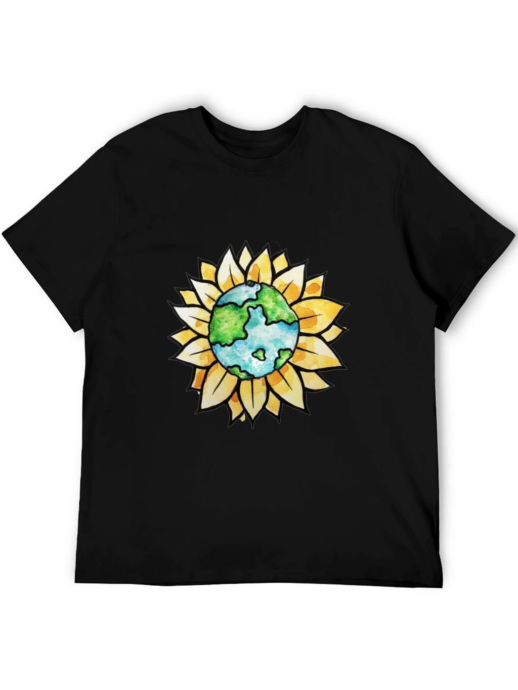 Earth Sunflower Graphic Tee - Black