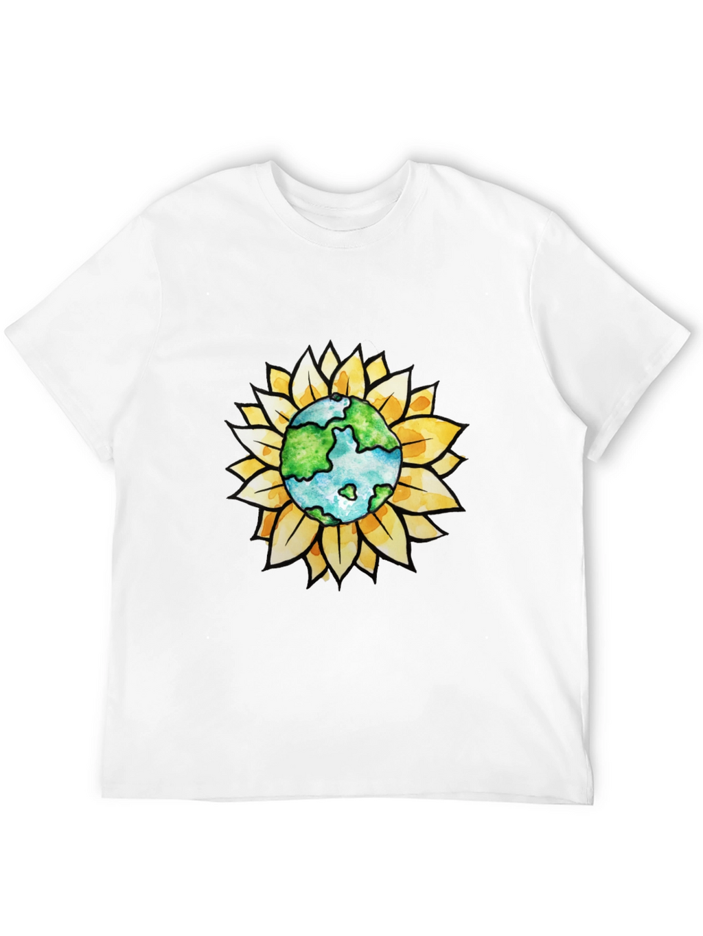 Earth Sunflower Graphic Tee - Black