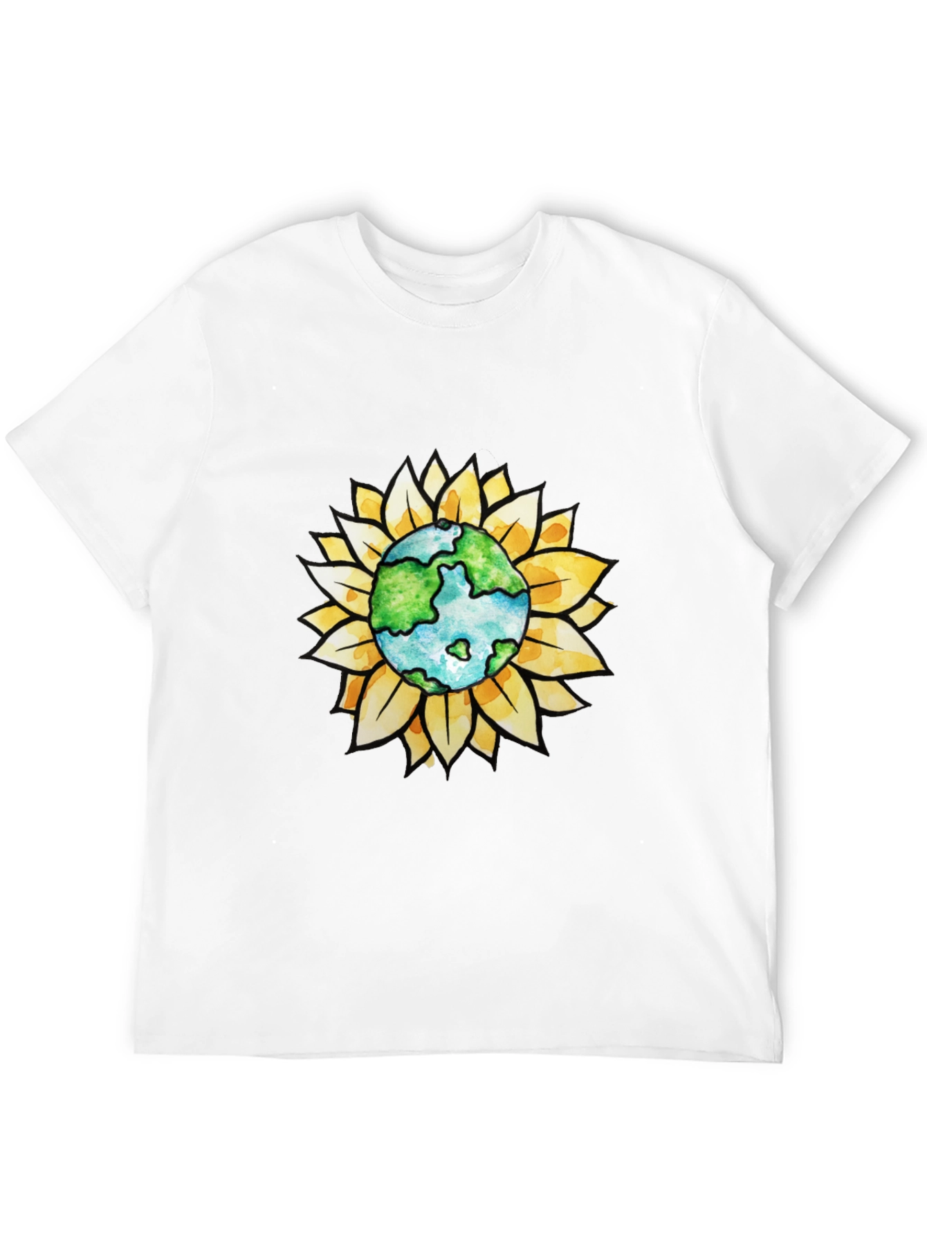 Earth Sunflower Graphic Tee - Black