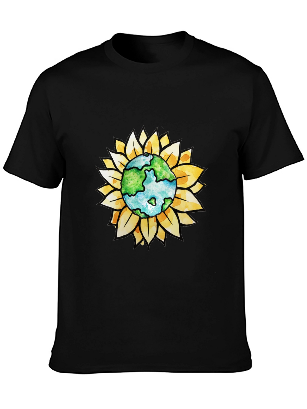 Earth Sunflower Graphic Tee - Black