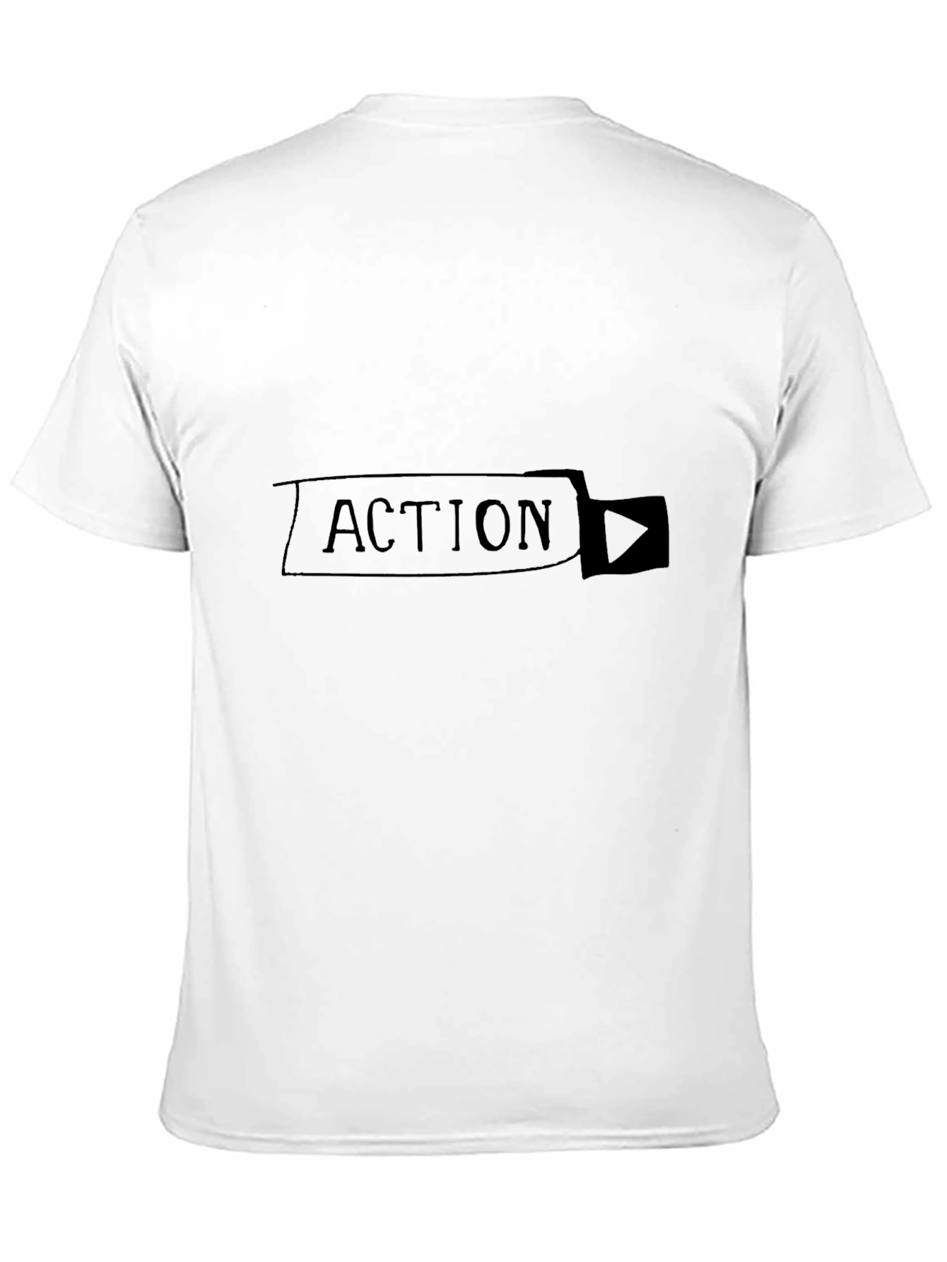 Action T-Shirt - Black Cotton Blend Play Button Design