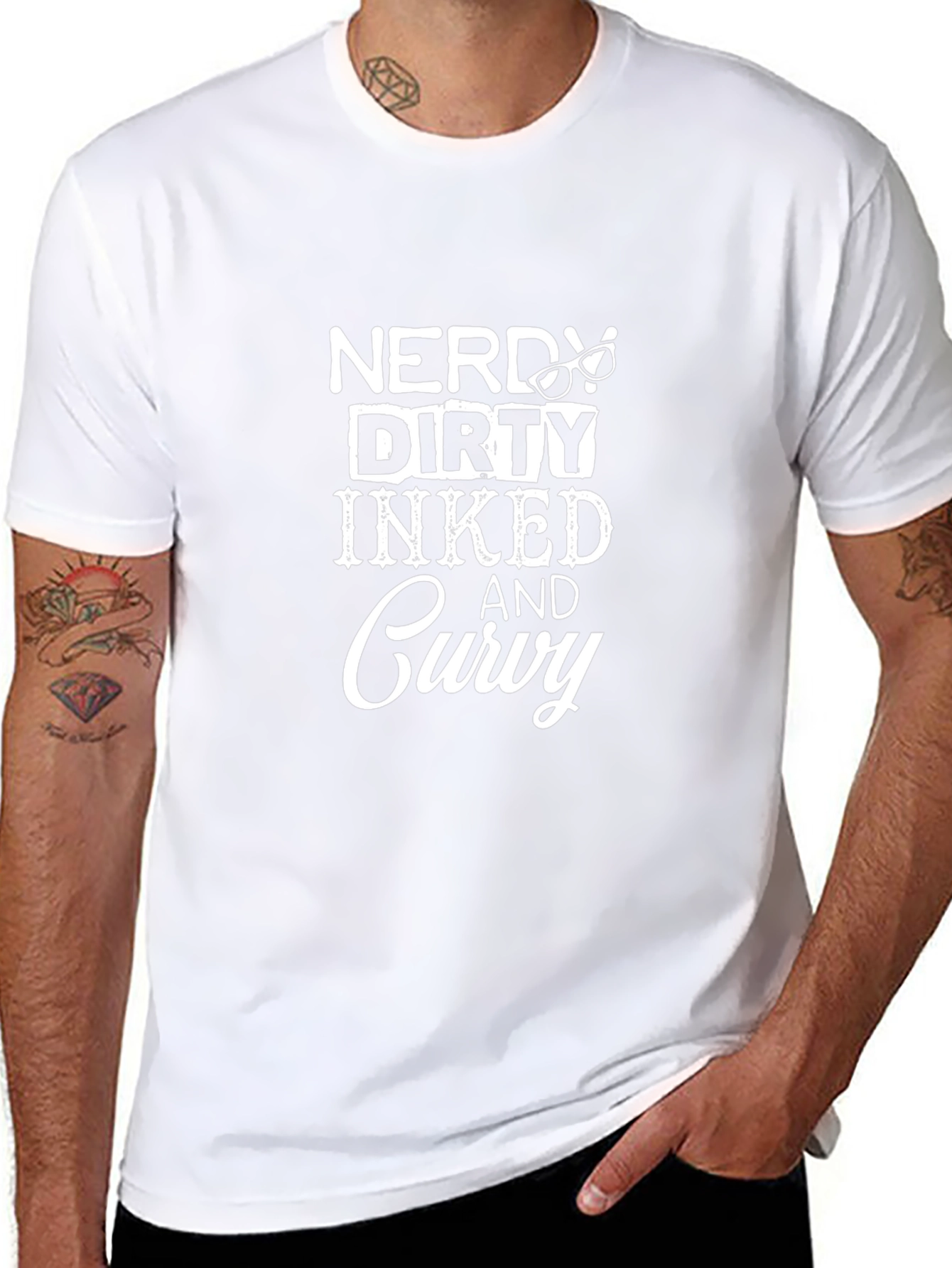 Nerdy Dirty Inked & Curvy Black Graphic Tee