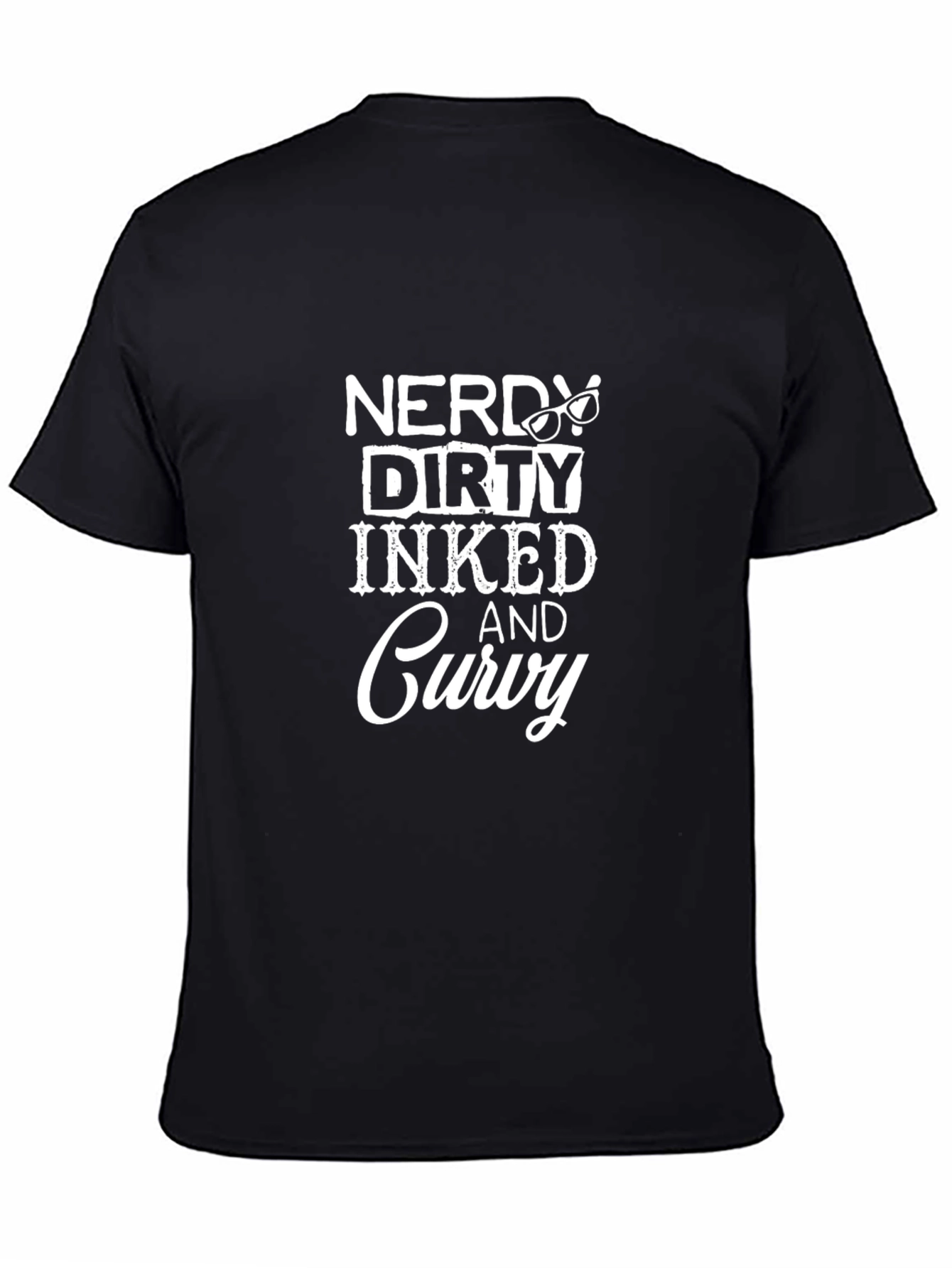 Nerdy Dirty Inked & Curvy Black Graphic Tee