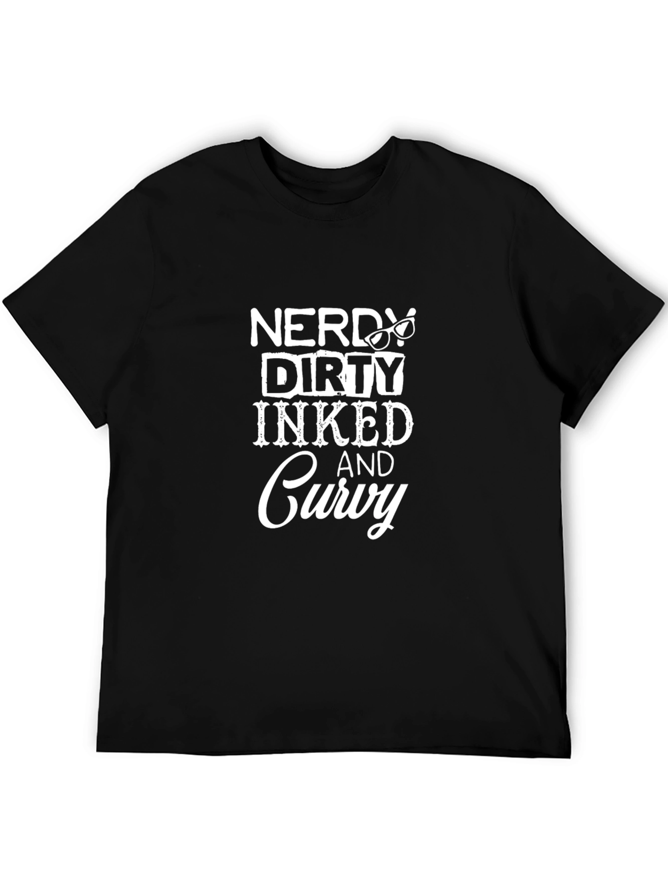 Nerdy Dirty Inked & Curvy Black Graphic Tee