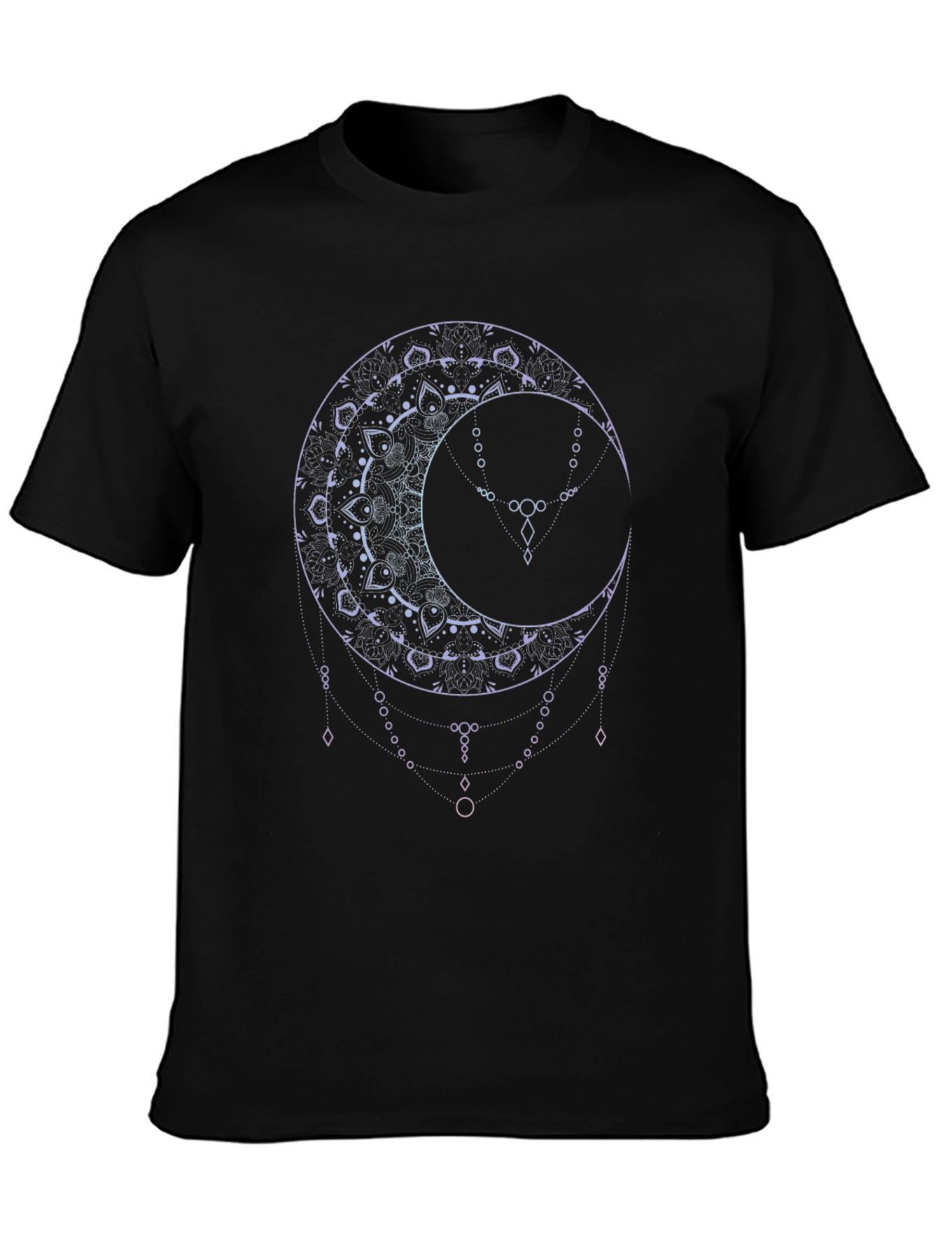 Mystic Moon Mandala Graphic Tee - Black