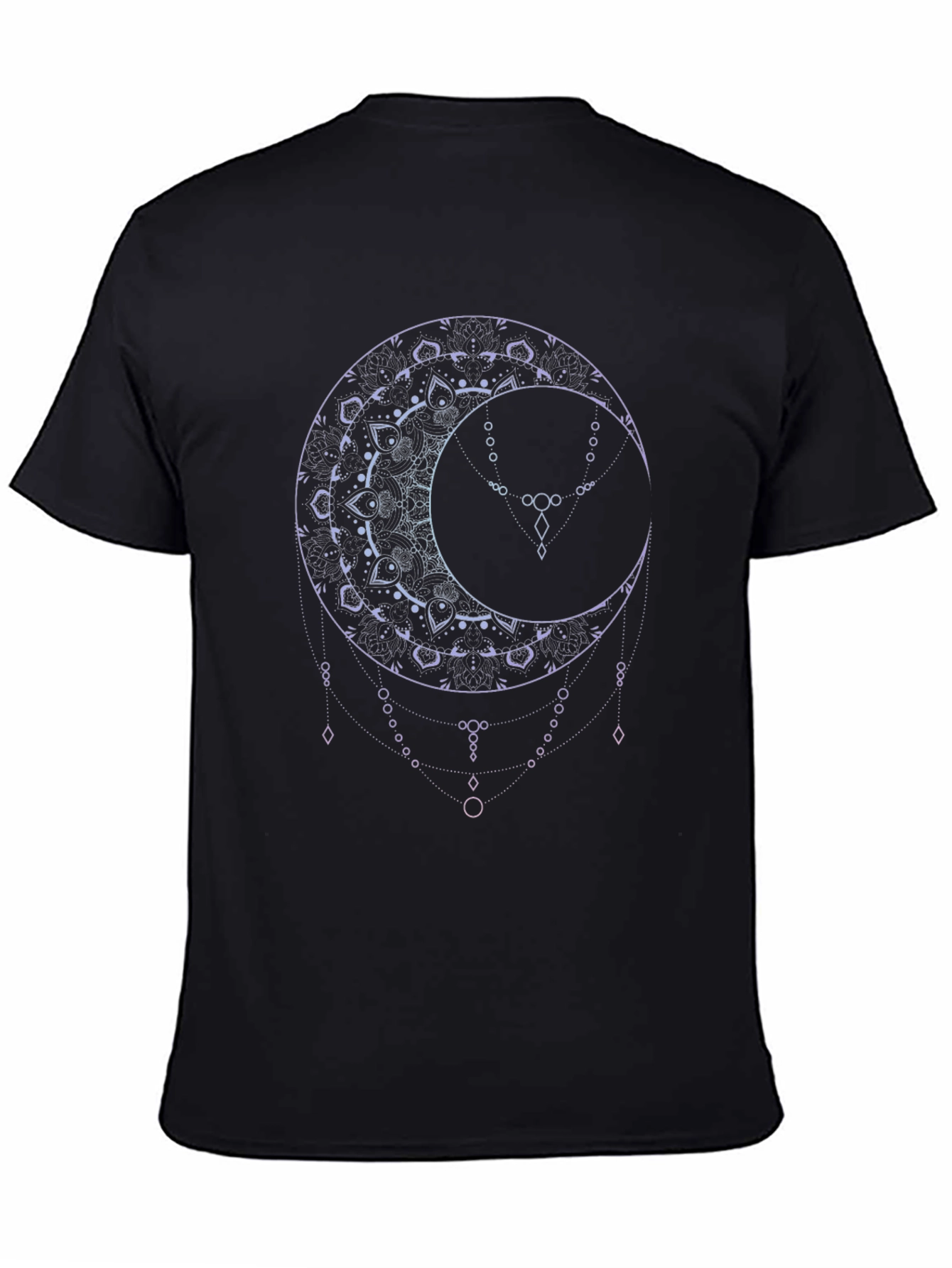 Mystic Moon Mandala Graphic Tee - Black