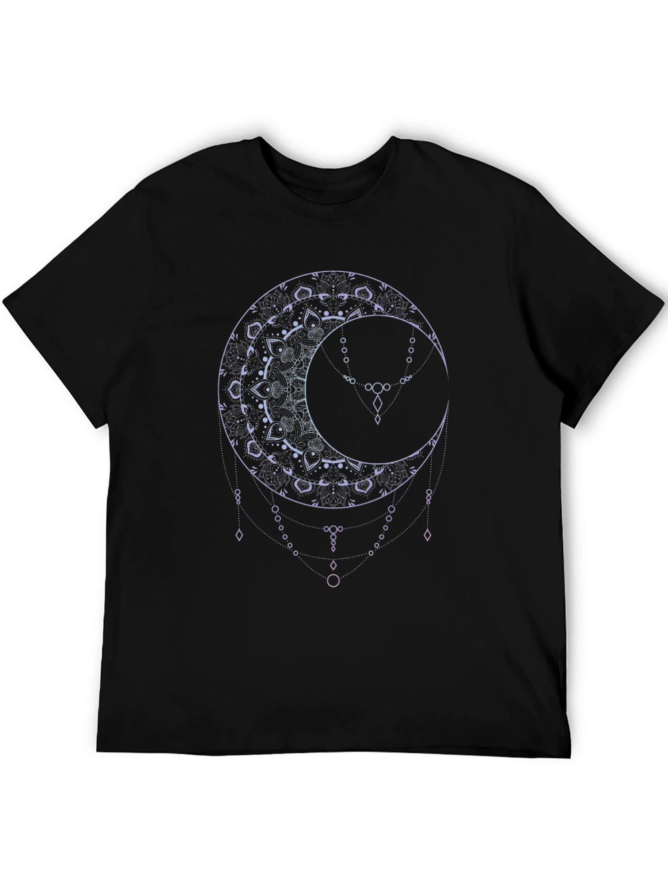 Mystic Moon Mandala Graphic Tee - Black