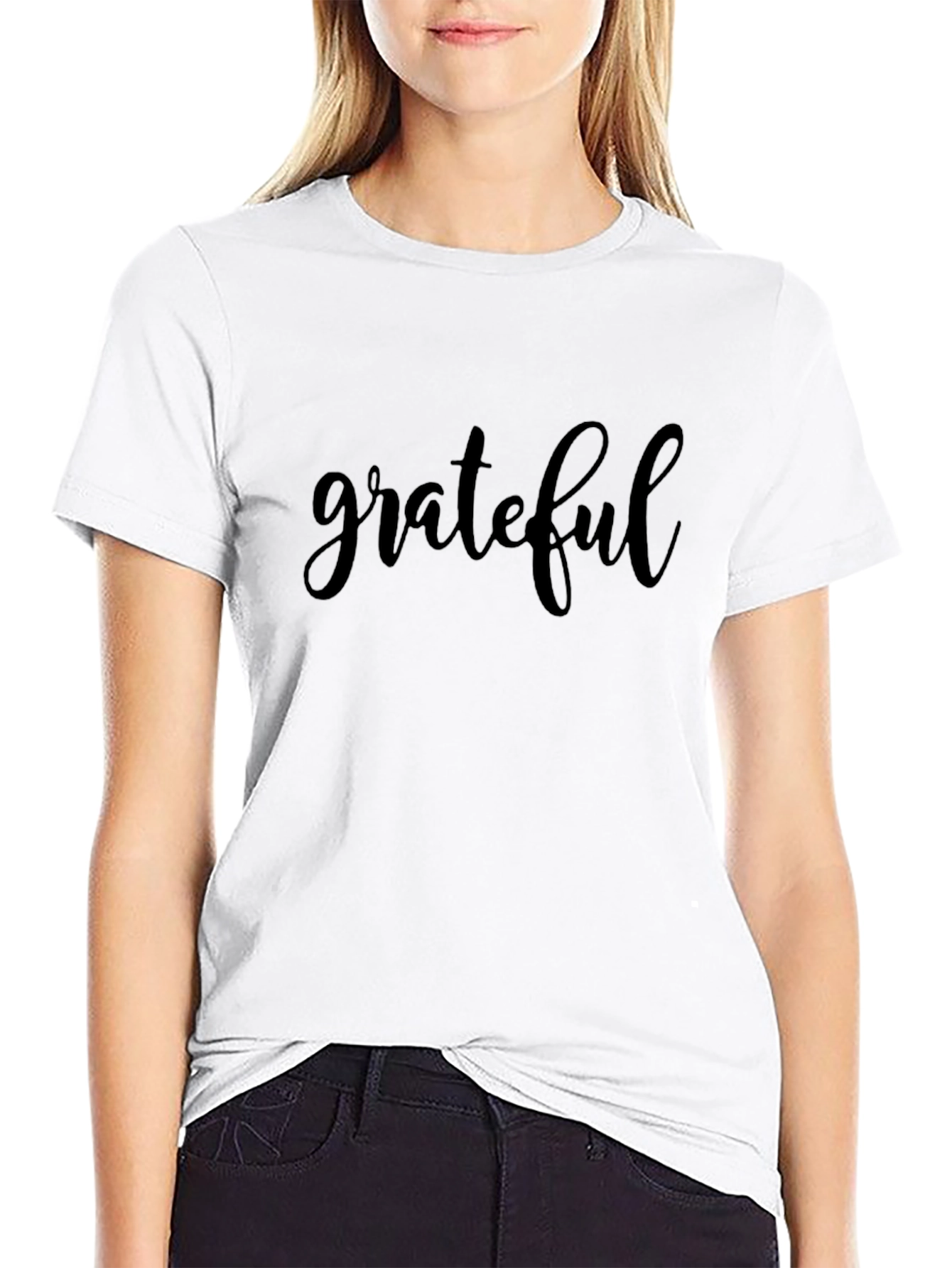 Grateful Black Crew Neck T-Shirt for Men