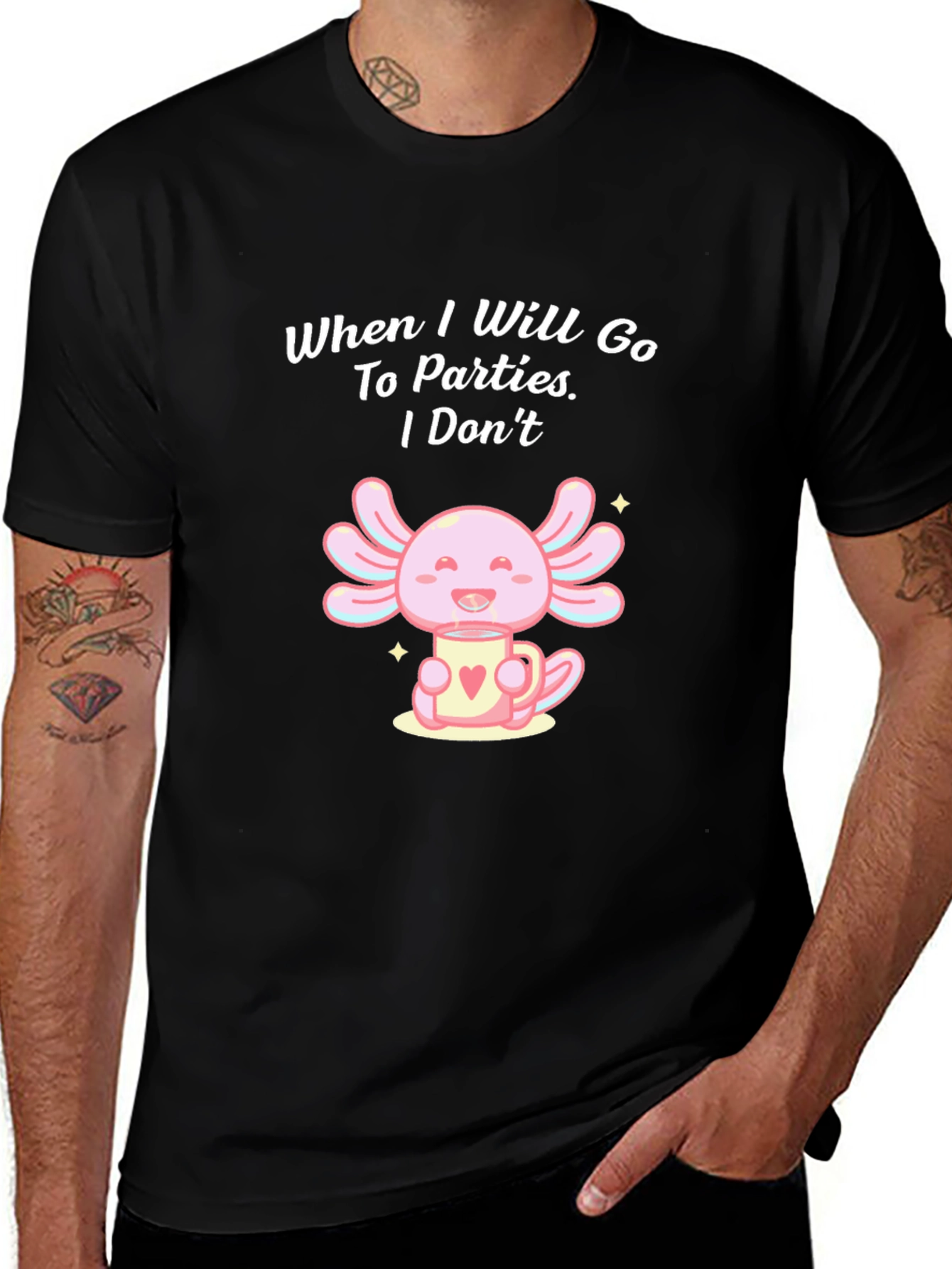 Axolotl Party T-Shirt: Introvert Style