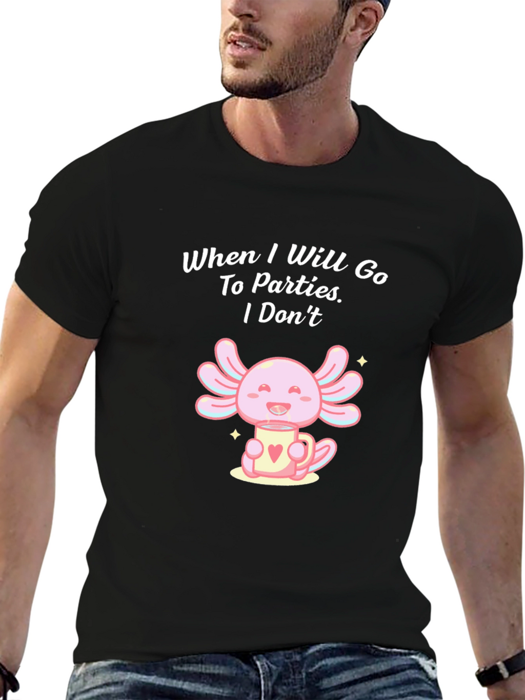 Axolotl Party T-Shirt: Introvert Style