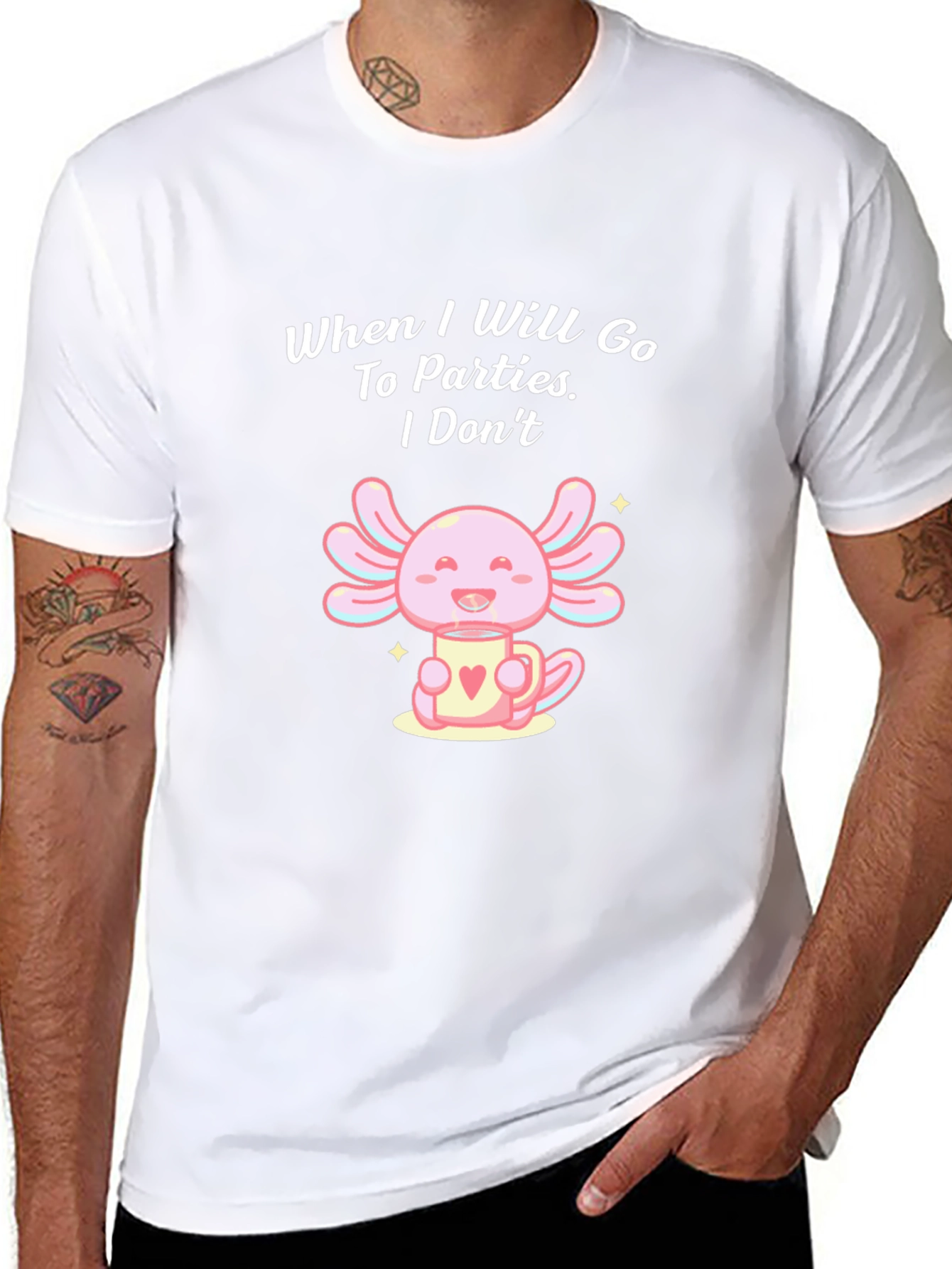 Axolotl Party T-Shirt: Introvert Style