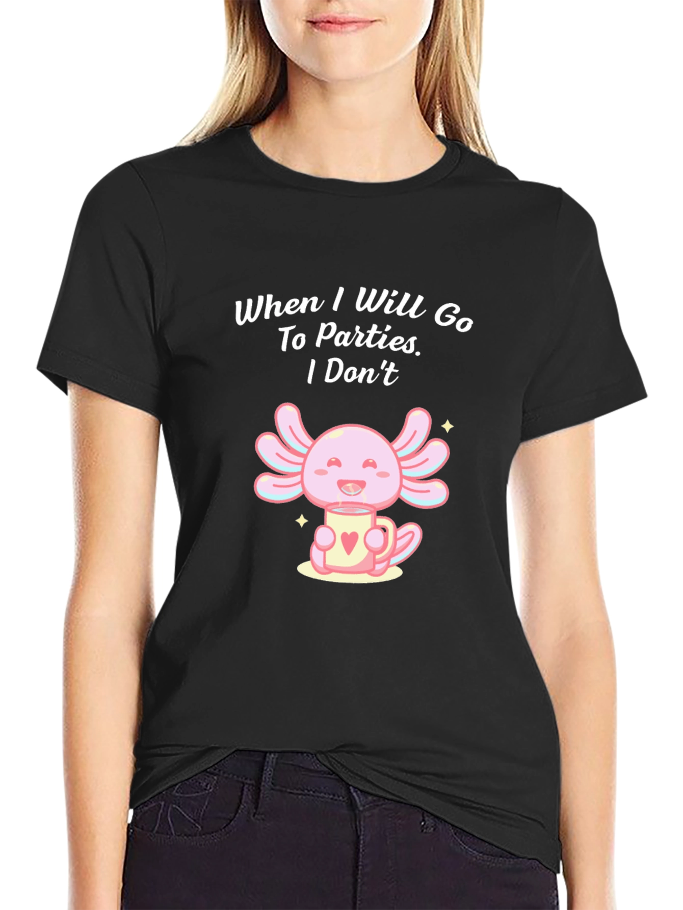 Axolotl Party T-Shirt: Introvert Style