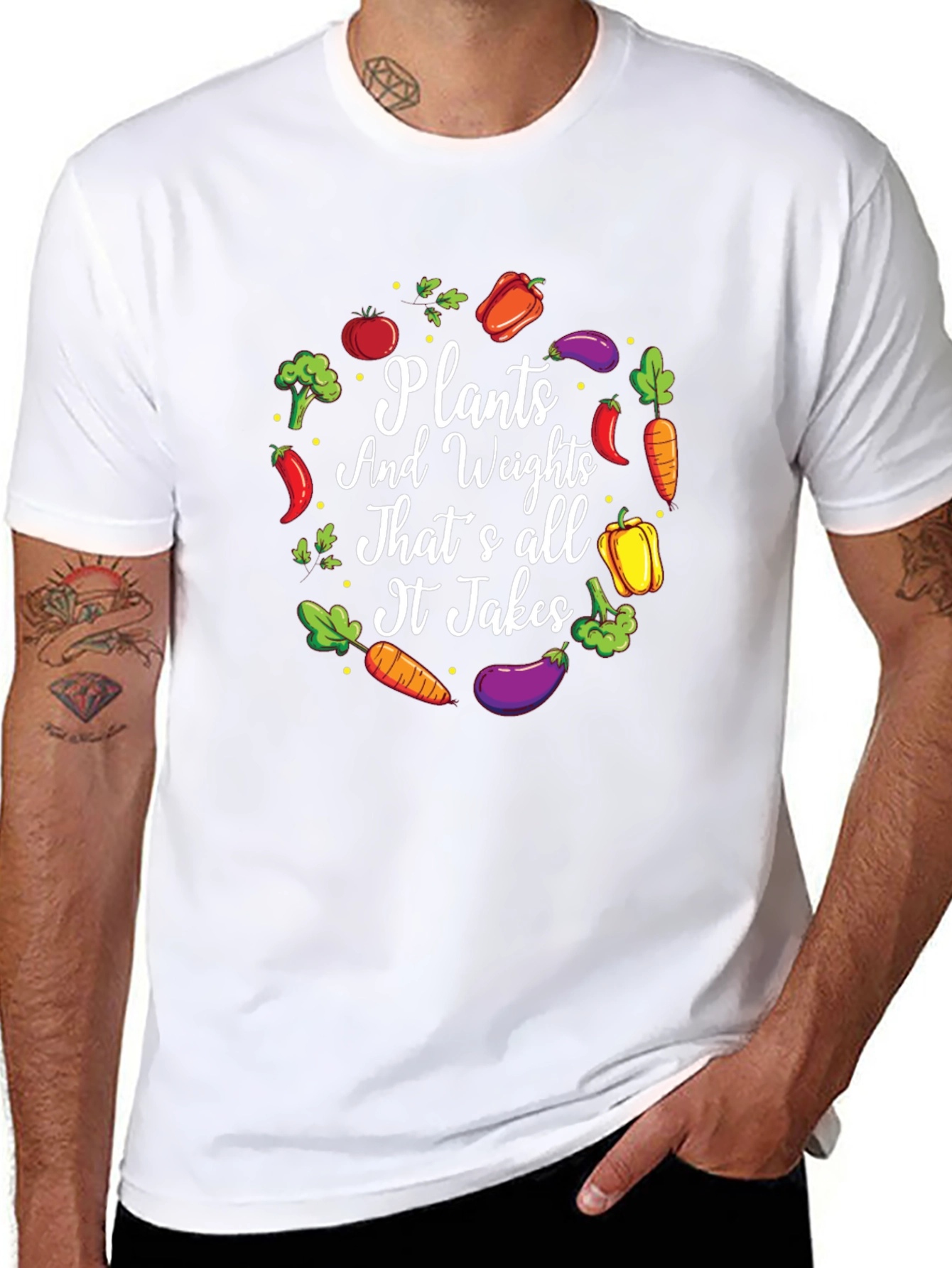 Plants and Weights Graphic T-Shirt