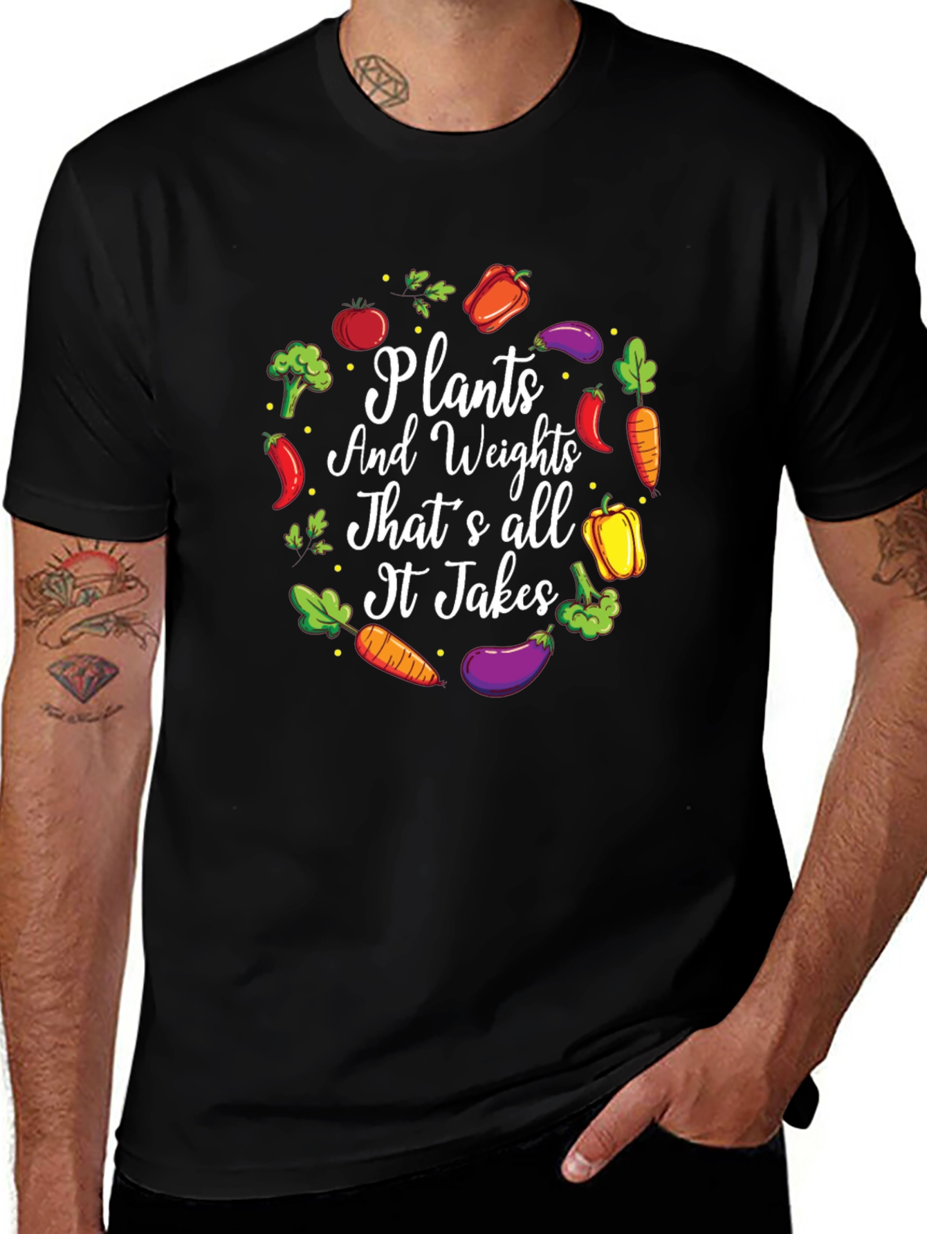Plants and Weights Graphic T-Shirt