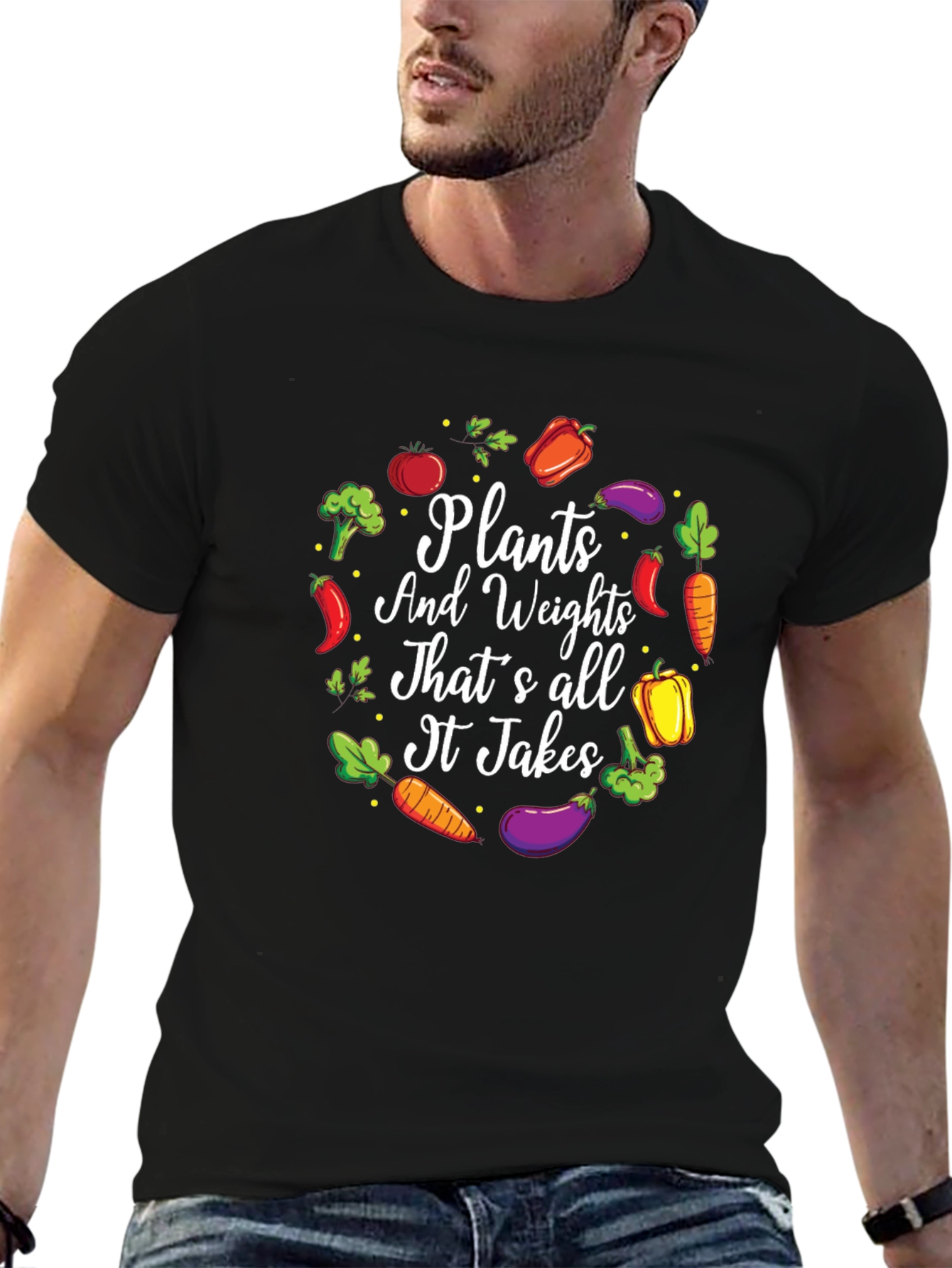 Plants and Weights Graphic T-Shirt