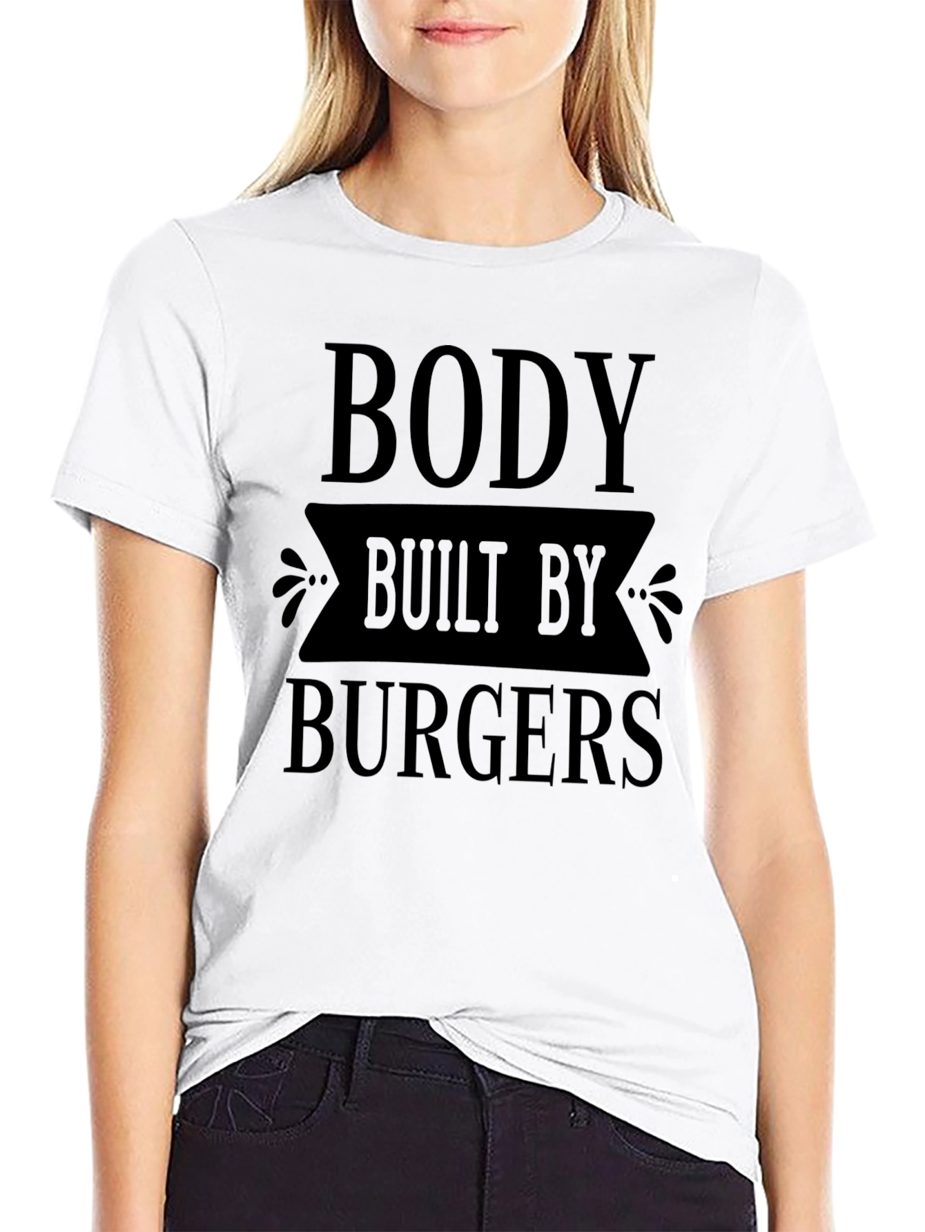 Body Built By Burgers Funny Graphic T-Shirt
