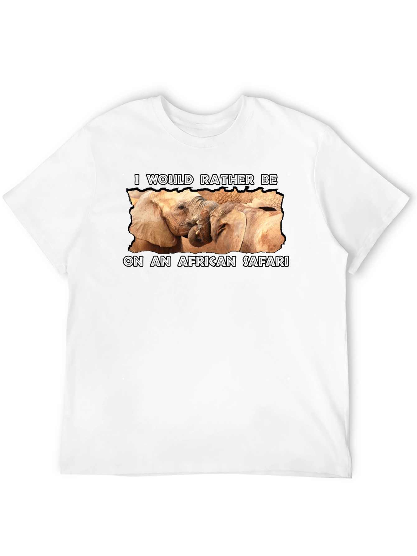 African Safari Elephant Graphic Tee - Black