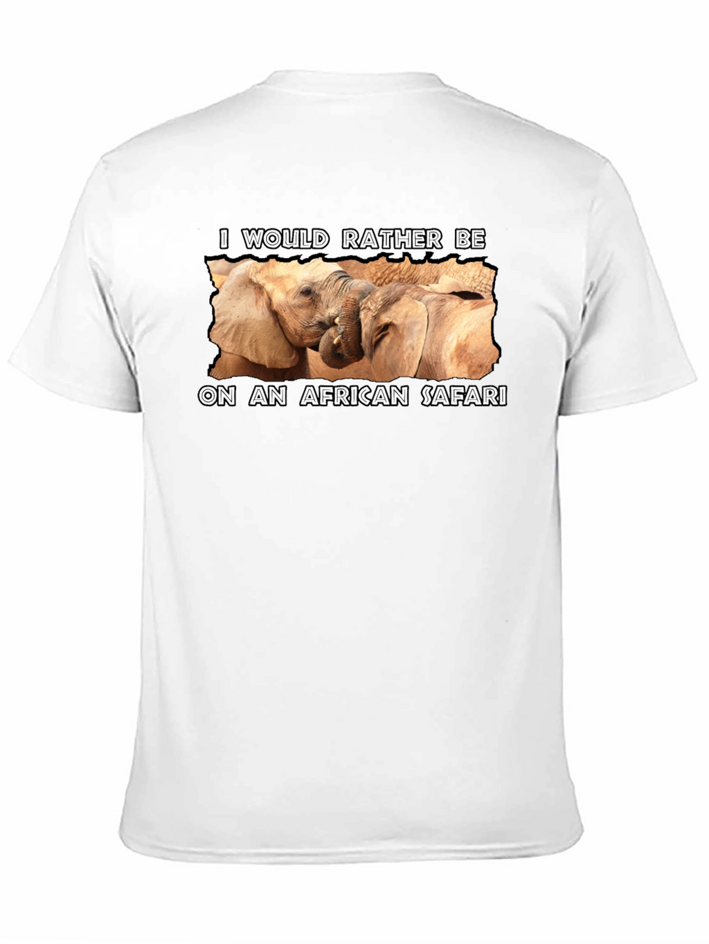 African Safari Elephant Graphic Tee - Black
