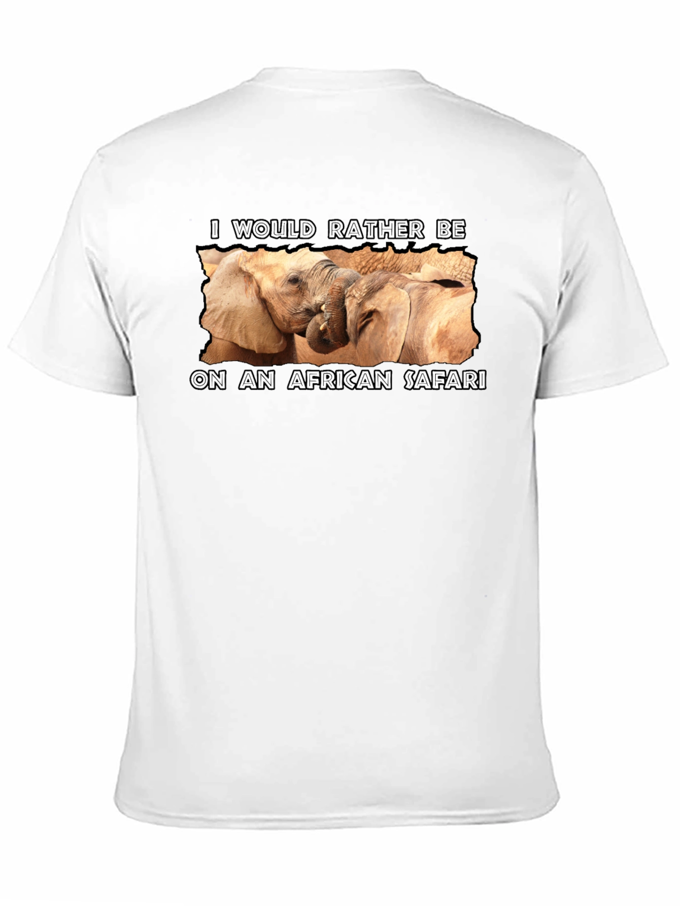 African Safari Elephant Graphic Tee - Black