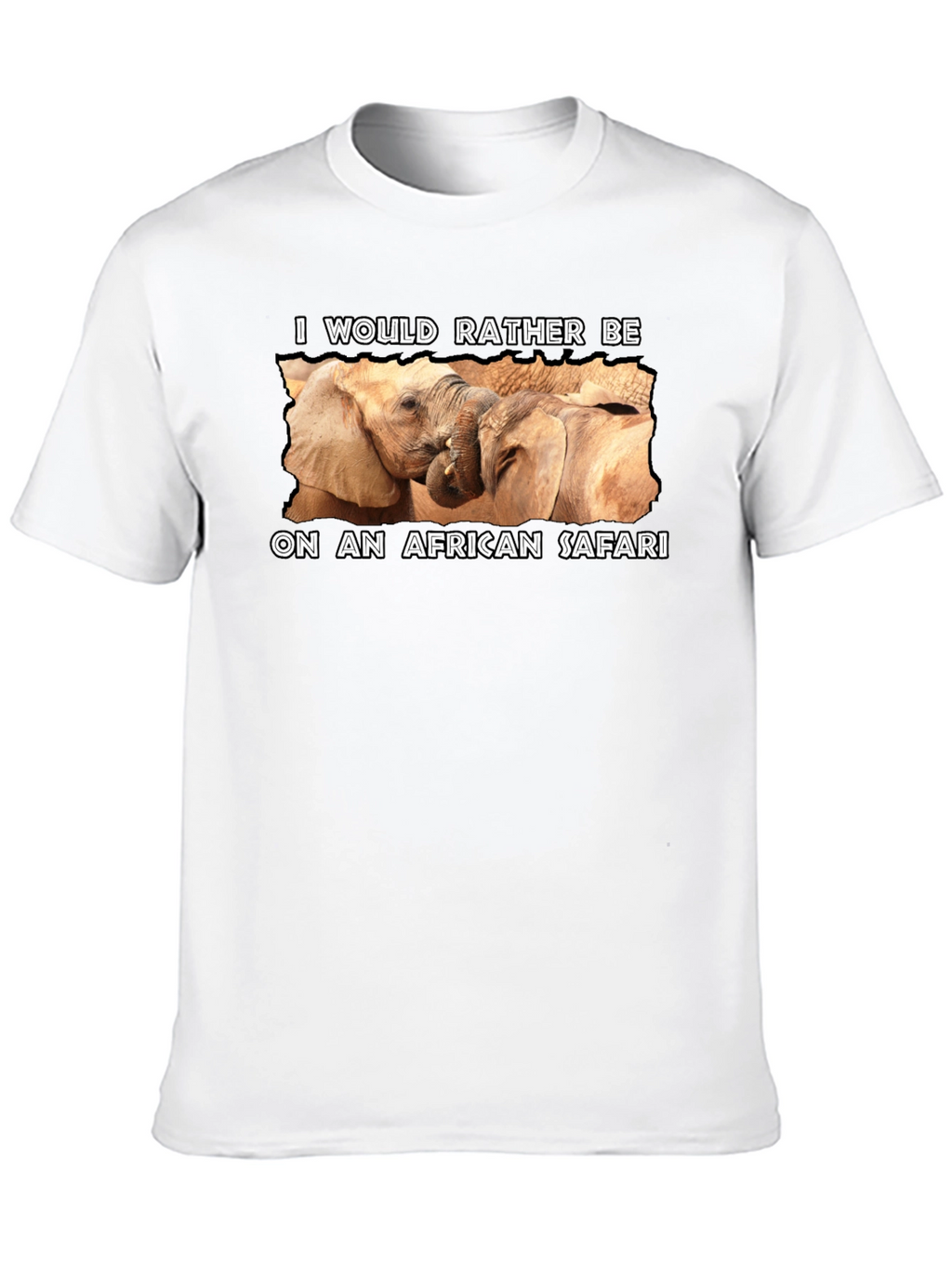 African Safari Elephant Graphic Tee - Black