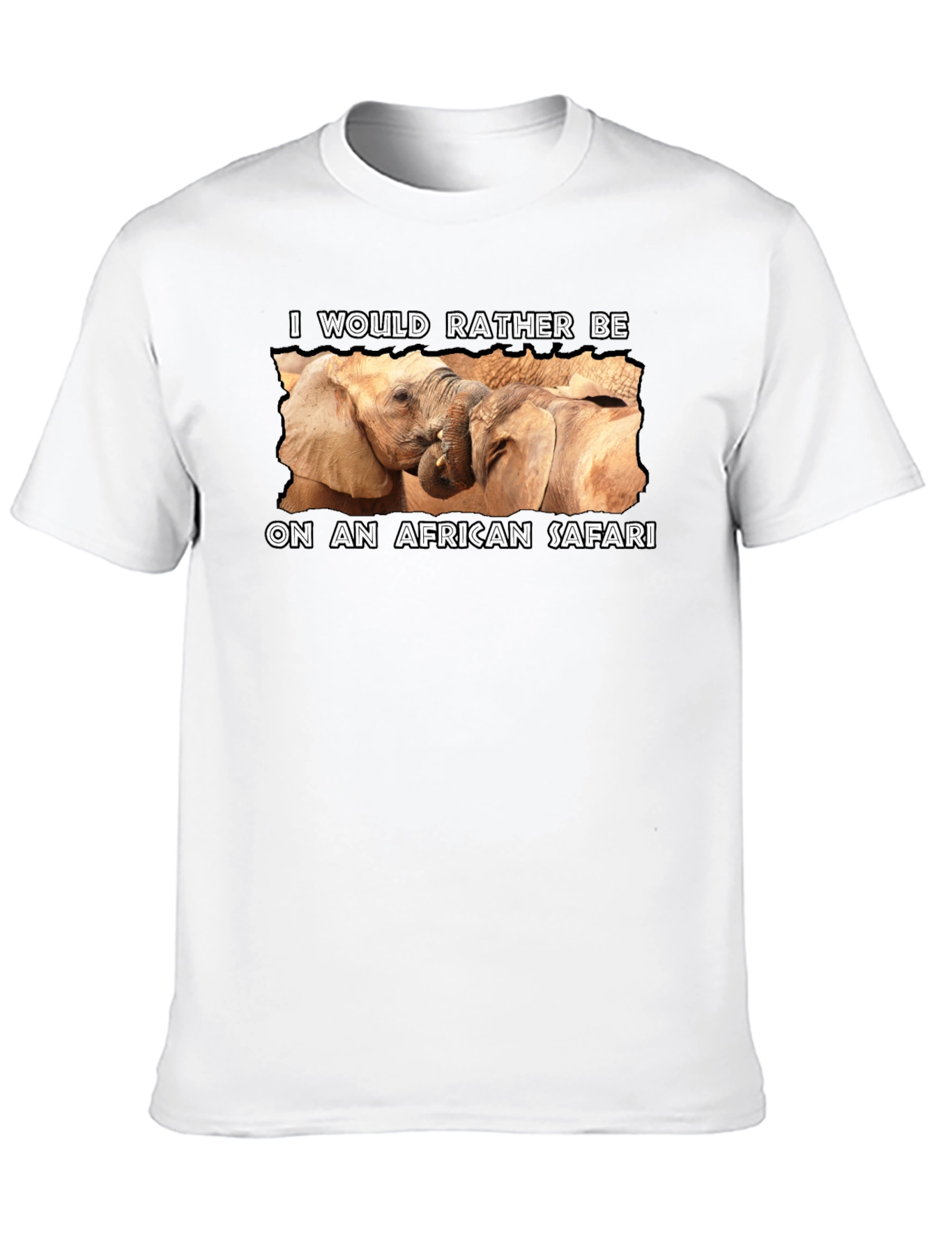 African Safari Elephant Graphic Tee - Black