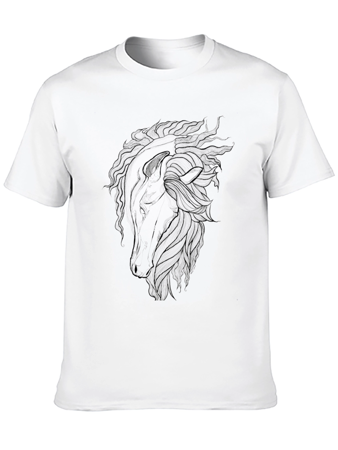 Black Horse Graphic Tee - Stylish Mens Casual T-Shirt