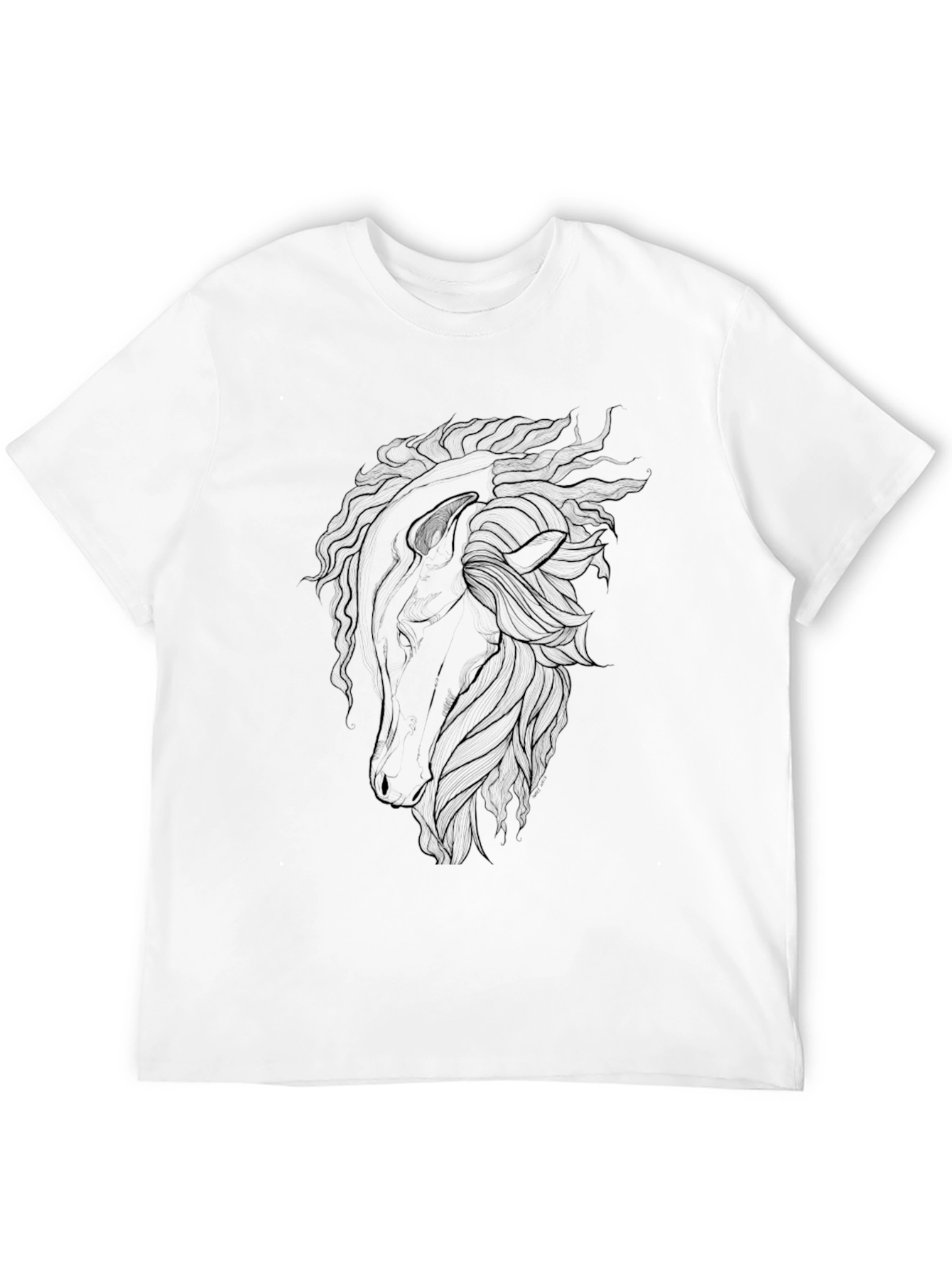 Black Horse Graphic Tee - Stylish Mens Casual T-Shirt