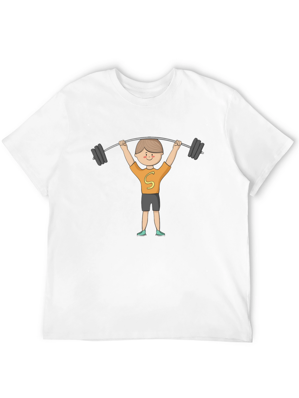 Cartoon Weightlifter Graphic Tee