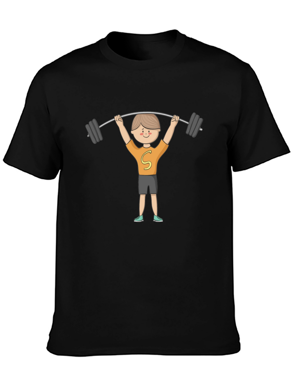 Cartoon Weightlifter Graphic Tee