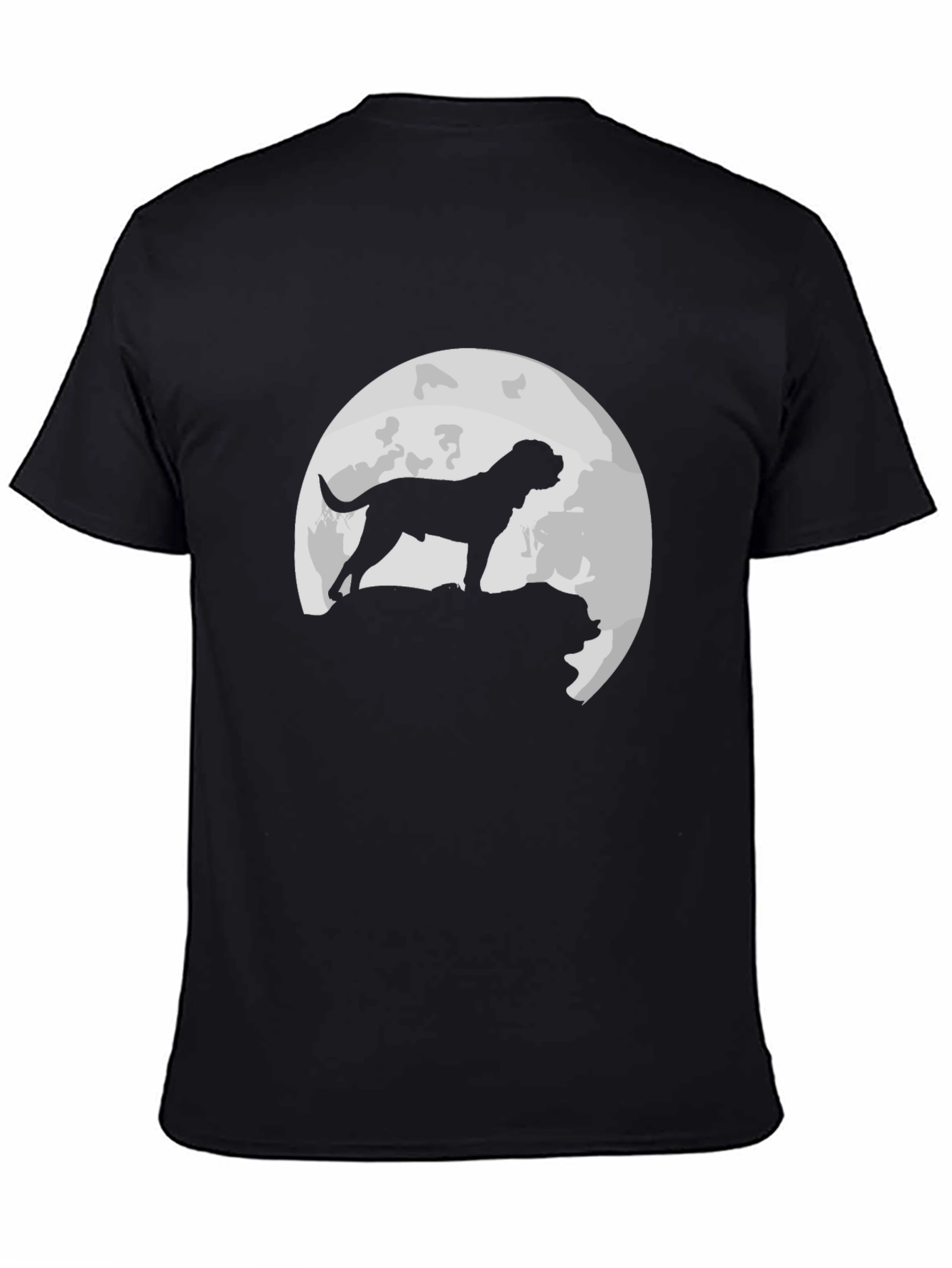 Dog Moon Silhouette T-Shirt - Classic Black Tee