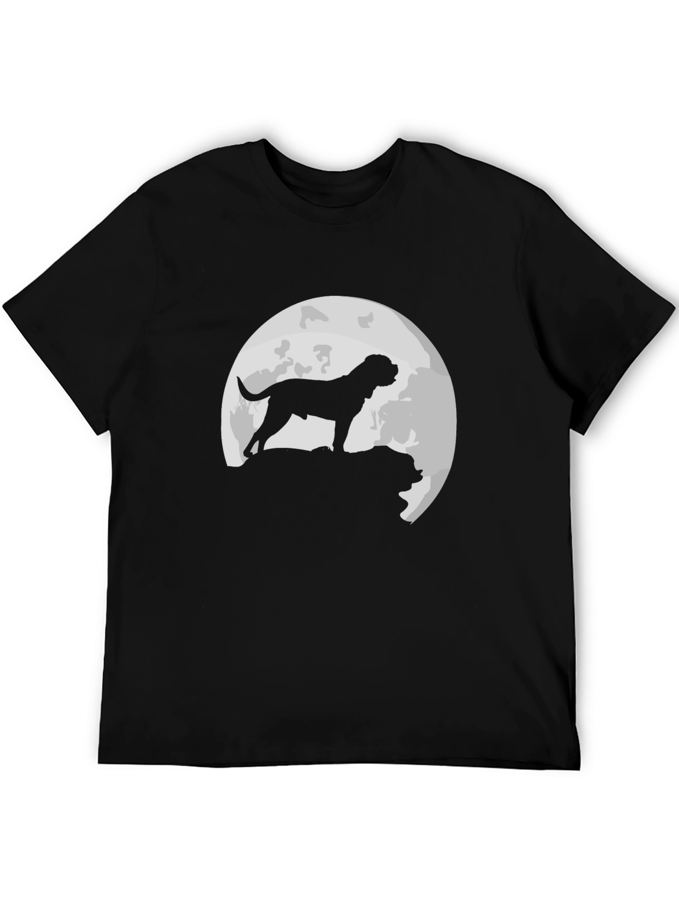 Dog Moon Silhouette T-Shirt - Classic Black Tee
