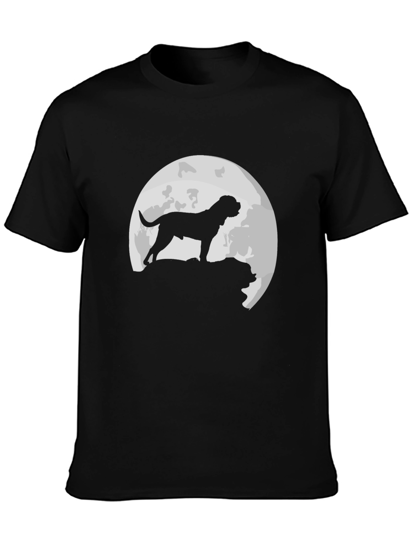Dog Moon Silhouette T-Shirt - Classic Black Tee