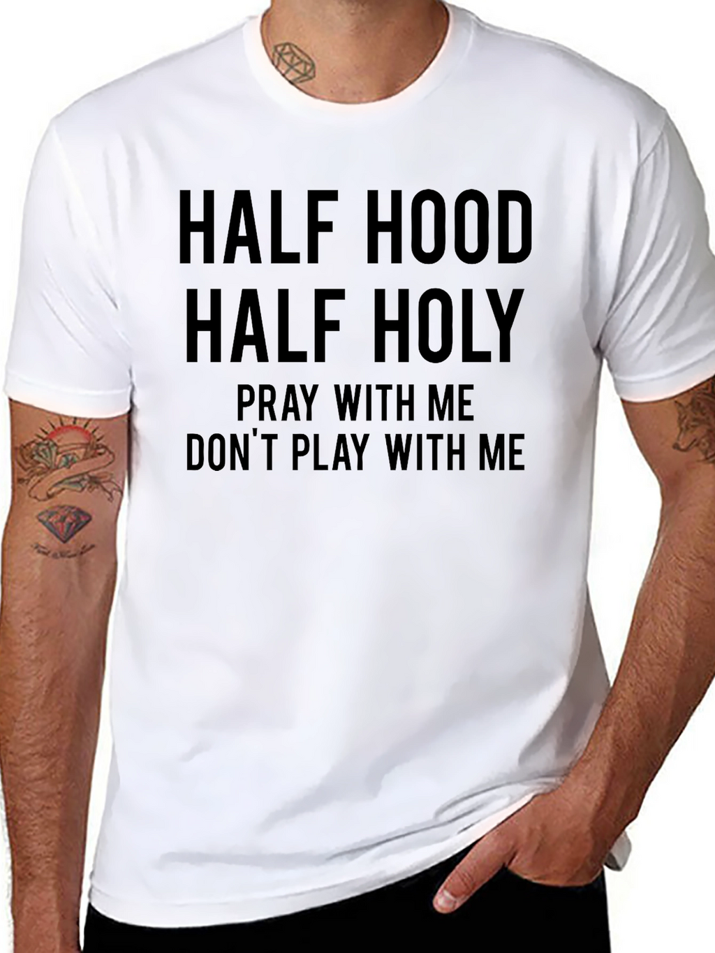 Half Hood Half Holy Graphic Tee