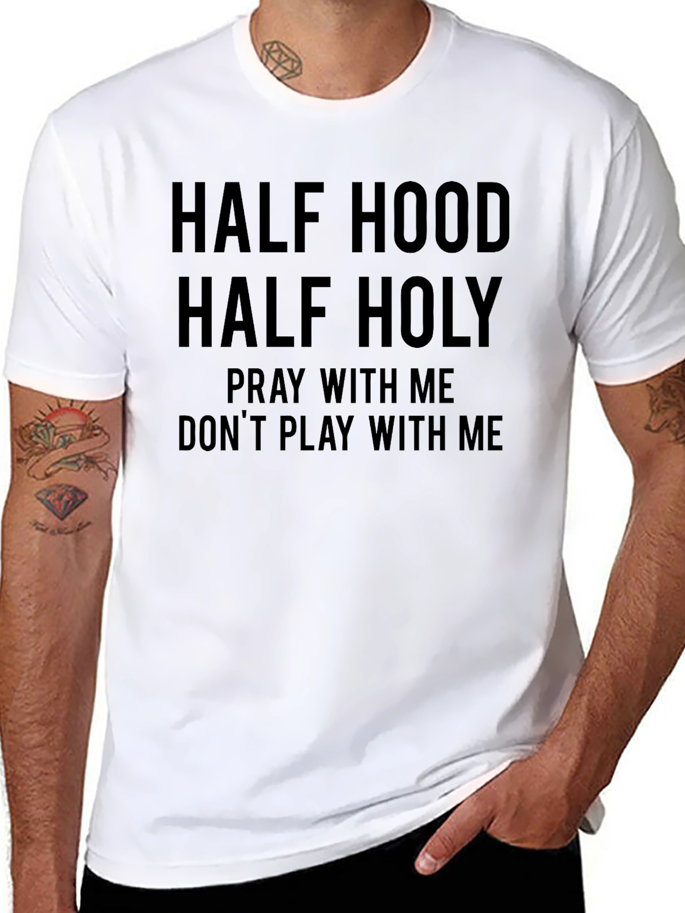 Half Hood Half Holy Graphic Tee