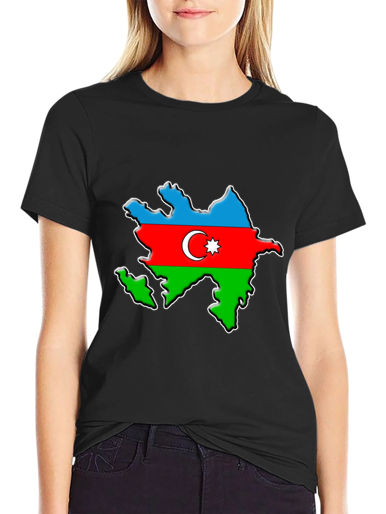 Azerbaijan Flag Map T-Shirt - Patriotic Pride Tee