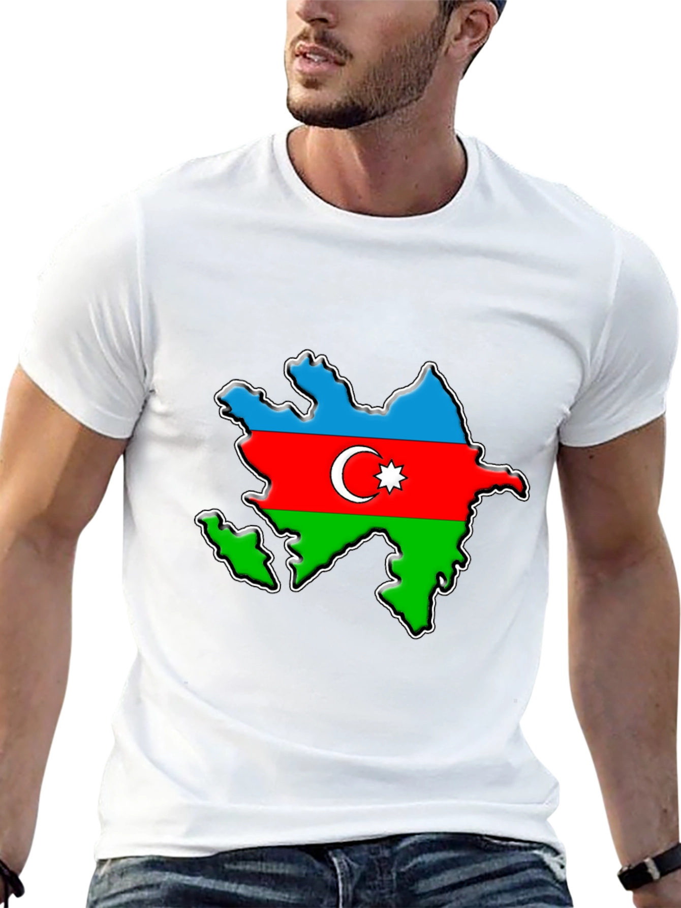 Azerbaijan Flag Map T-Shirt - Patriotic Pride Tee