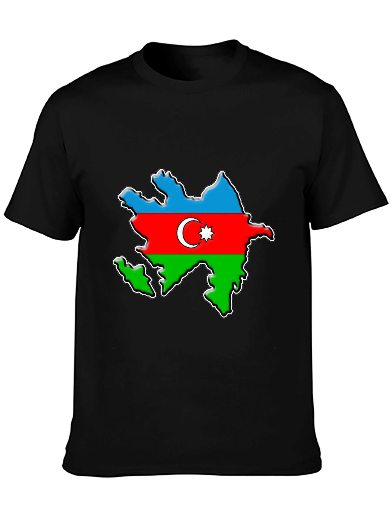 Azerbaijan Flag Map T-Shirt - Patriotic Pride Tee