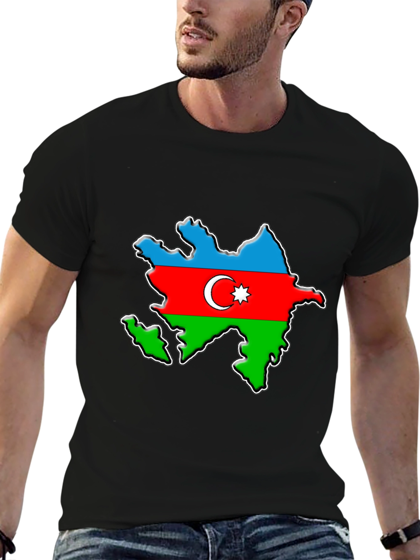 Azerbaijan Flag Map T-Shirt - Patriotic Pride Tee