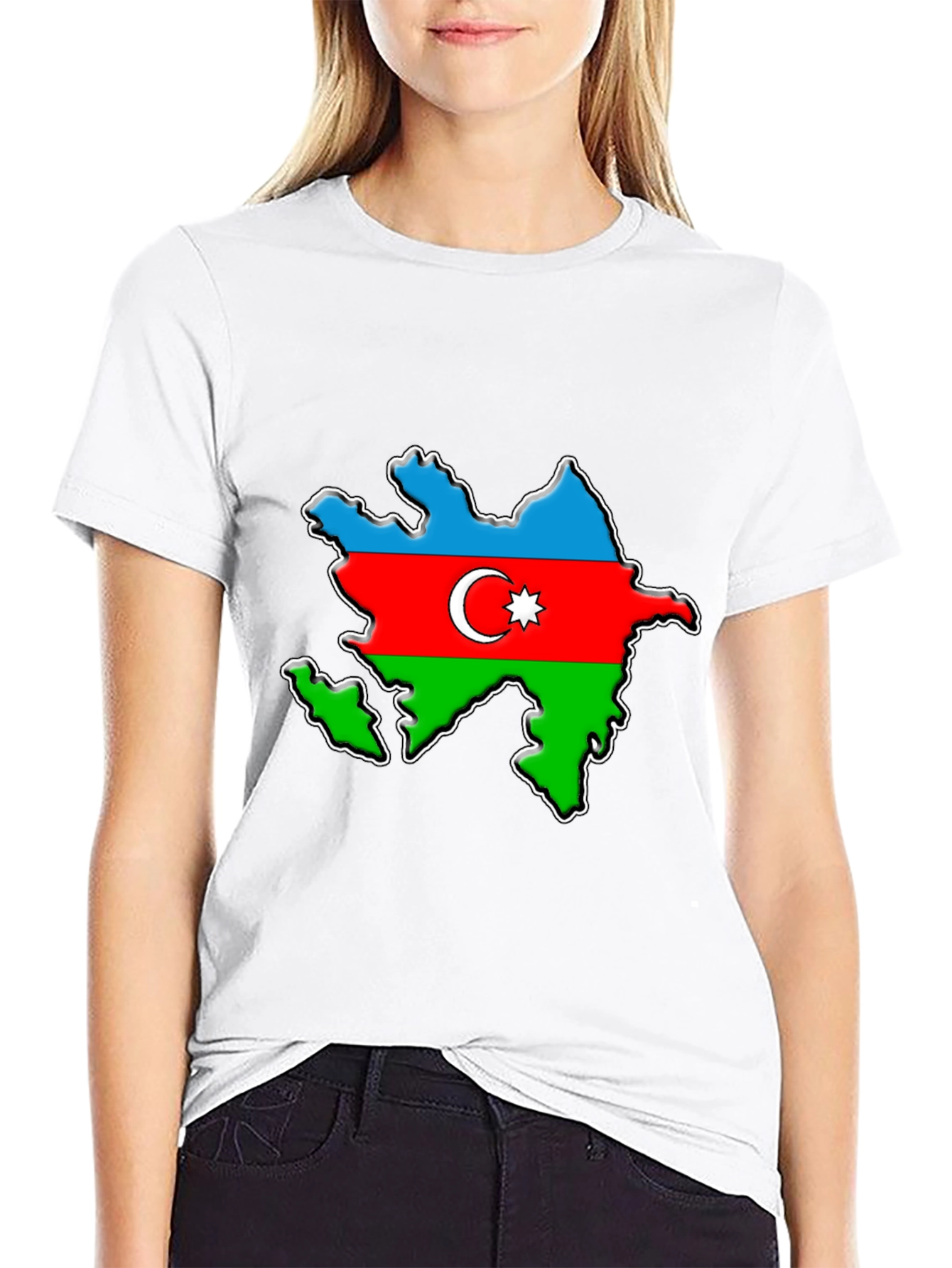 Azerbaijan Flag Map T-Shirt - Patriotic Pride Tee