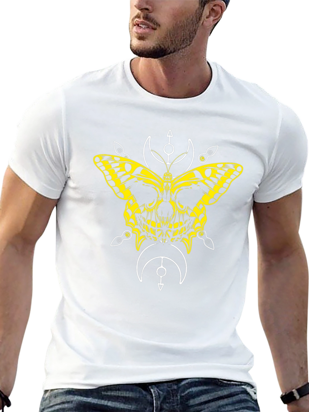 Butterfly Skull Graphic Tee - Black T-Shirt