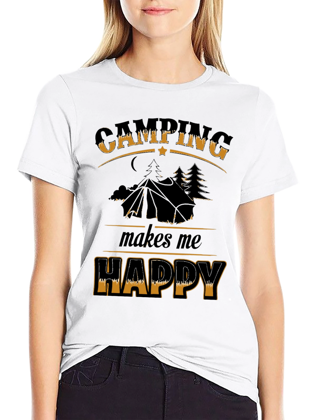 Camping Makes Me Happy Graphic Tee