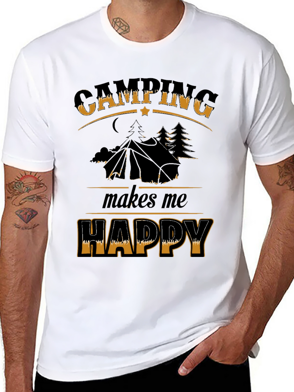 Camping Makes Me Happy Graphic Tee