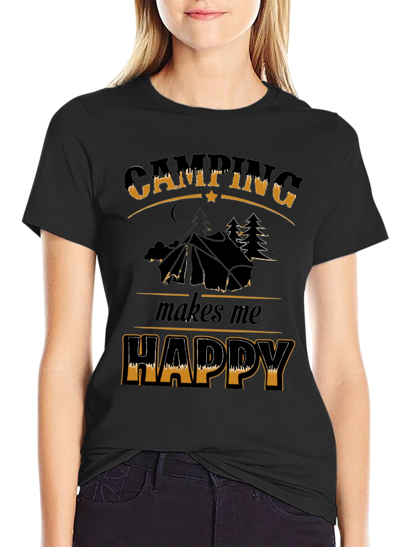 Camping Makes Me Happy Graphic Tee