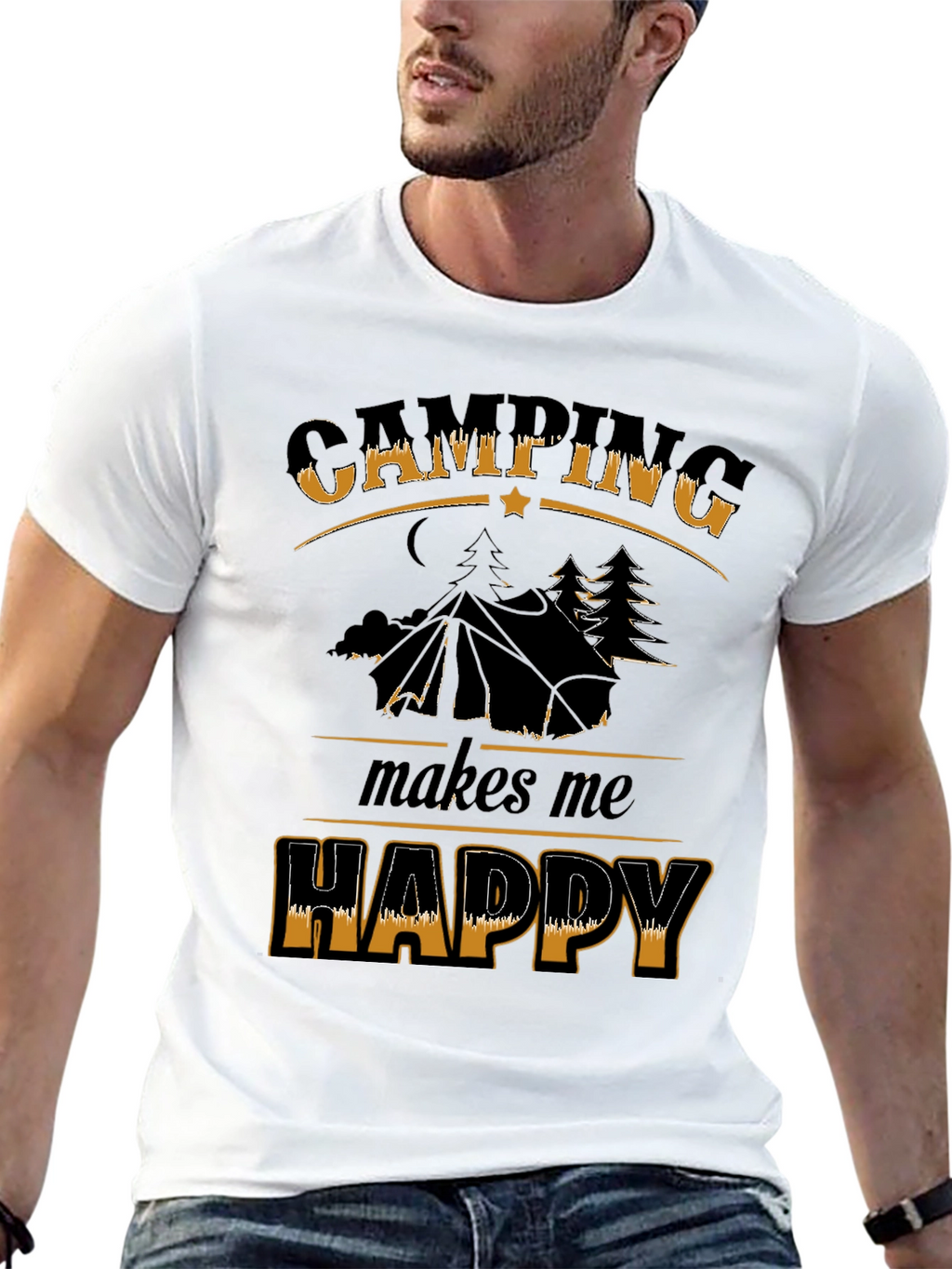 Camping Makes Me Happy Graphic Tee